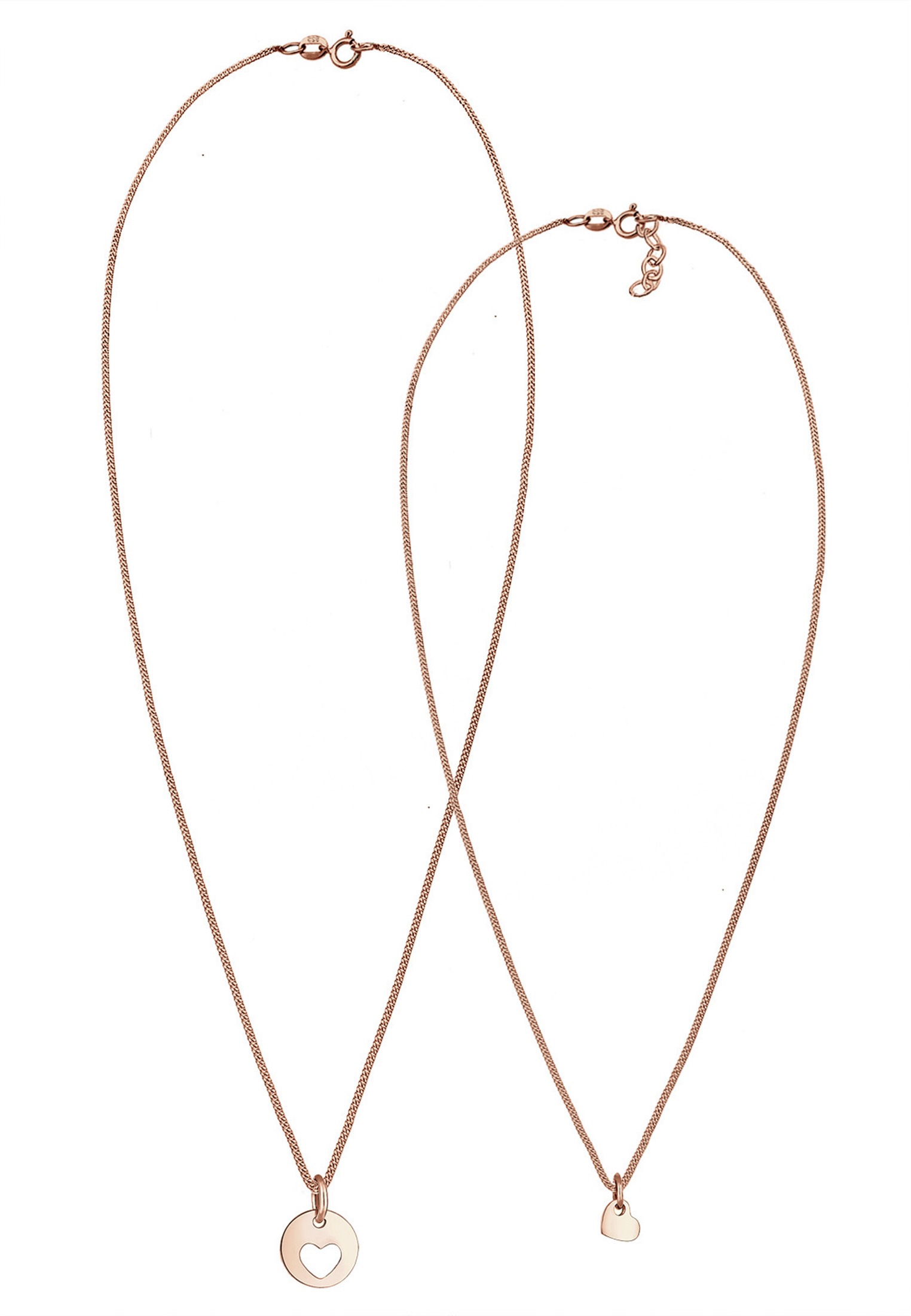 Elli Ketten-Set »Halskette Herz Mutter Kind Cut Out Münze 925 Silber«