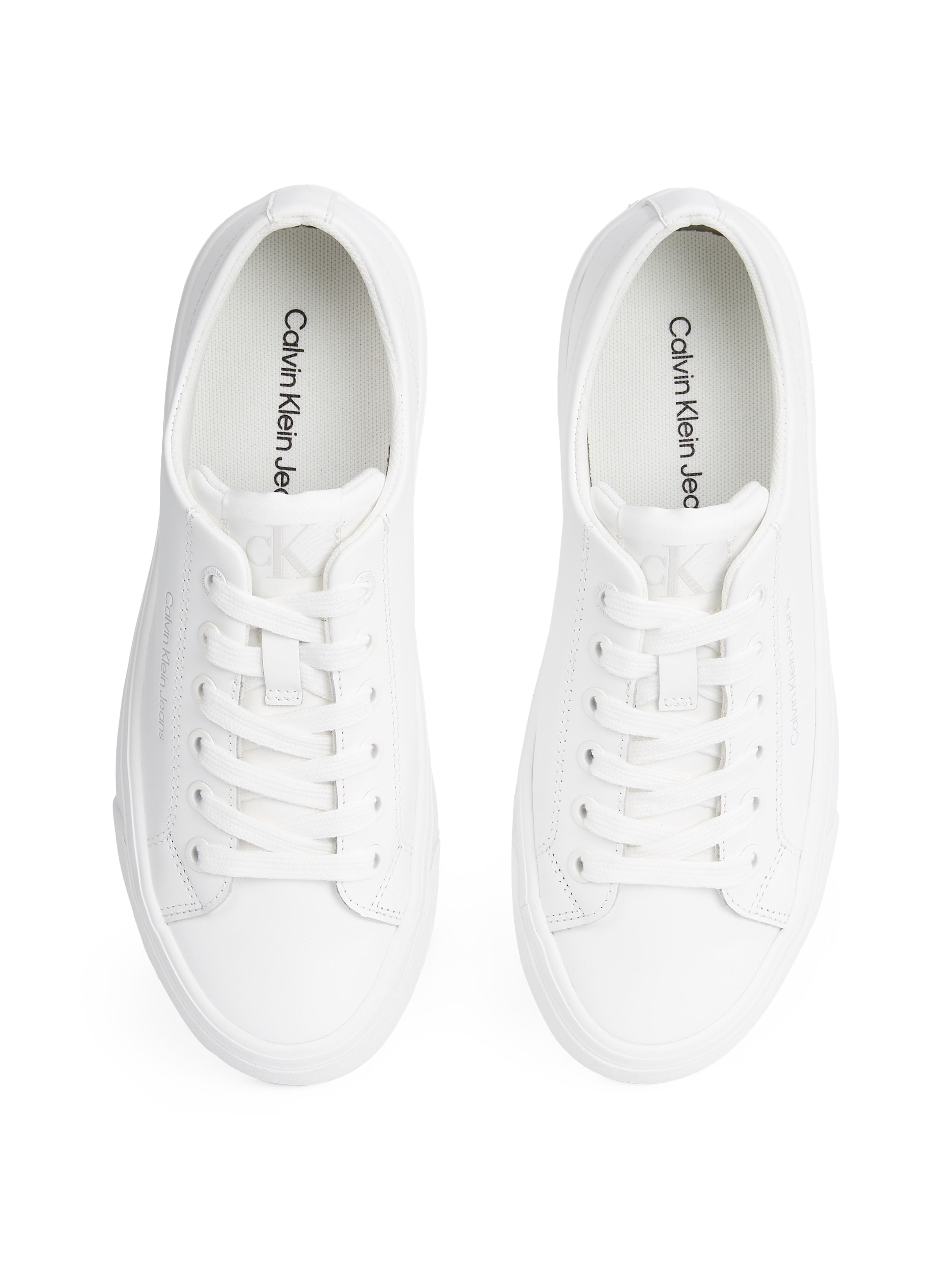 Calvin Klein Jeans Plateausneaker »VULC FLATFORM LOW MG LTH«, Schnürschuh, Halbschuh, Freizeitschuh in klassischer Optik