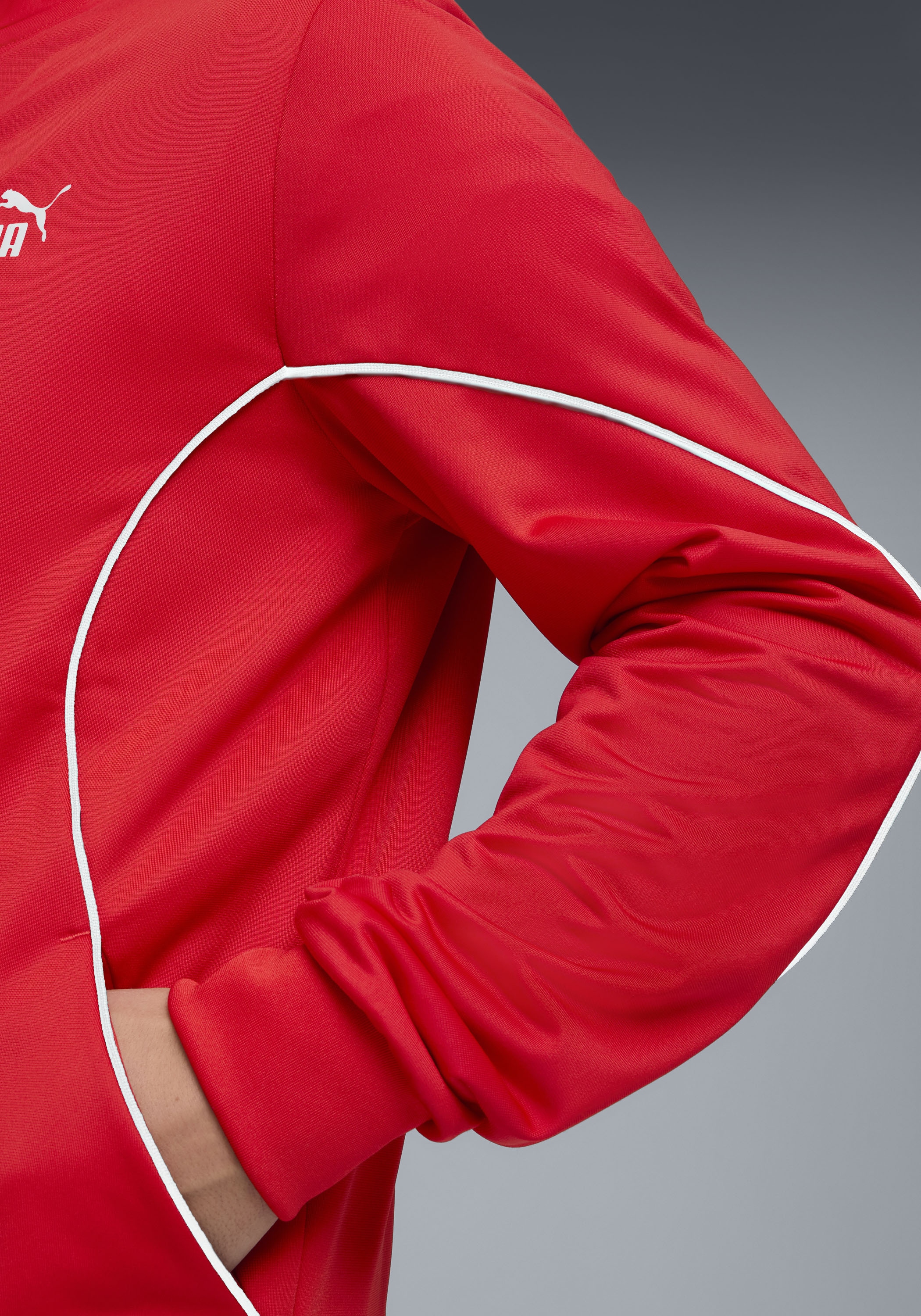 PUMA Trainingsanzug »POLY PIPING SUIT« 2 tlg. für Erwachsene, Regular Fit, ohne Kapuze