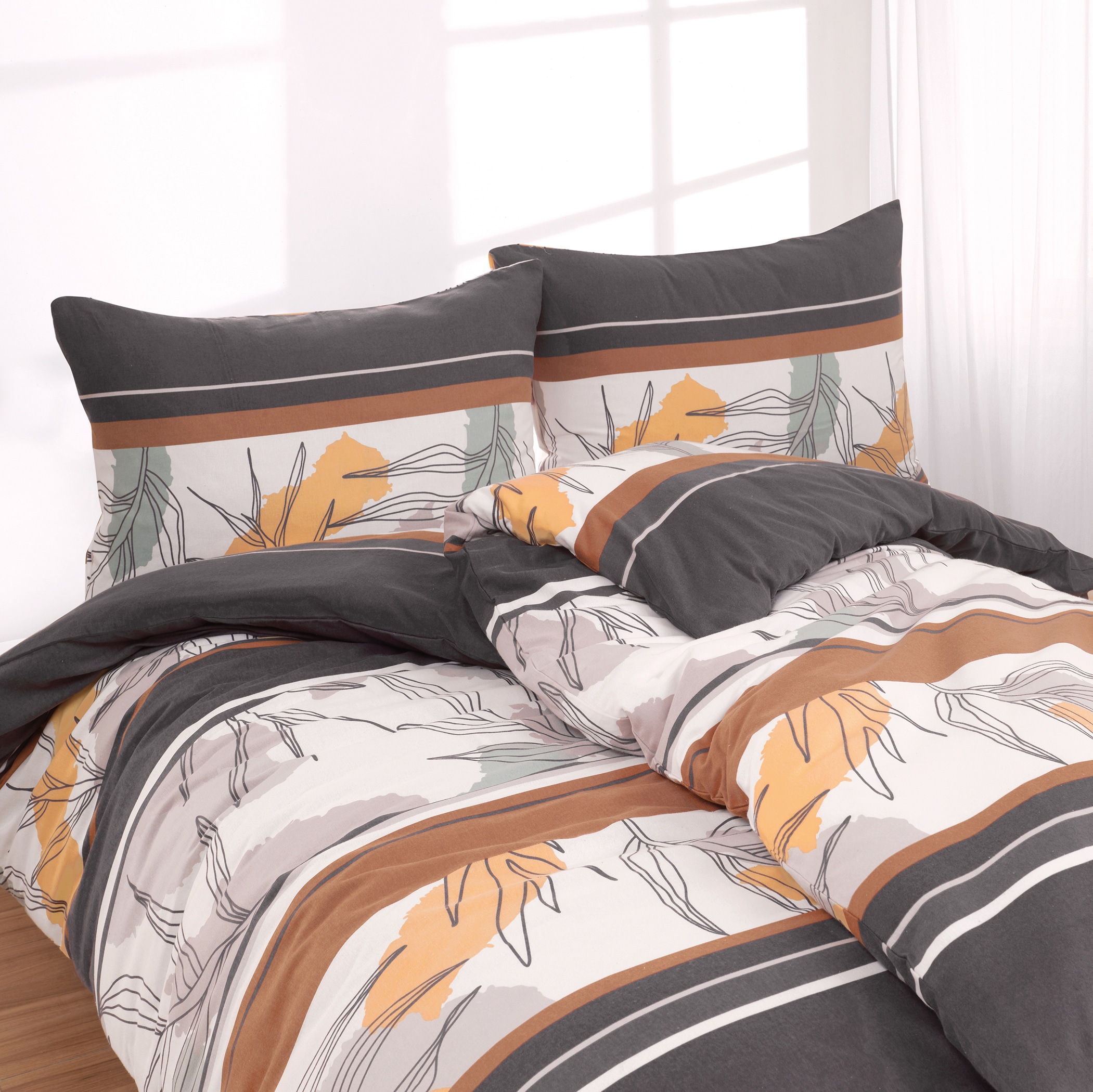 Florella Bettwäsche »»Lanina grau « Flausch-Flanell,  100% Baumwolle«