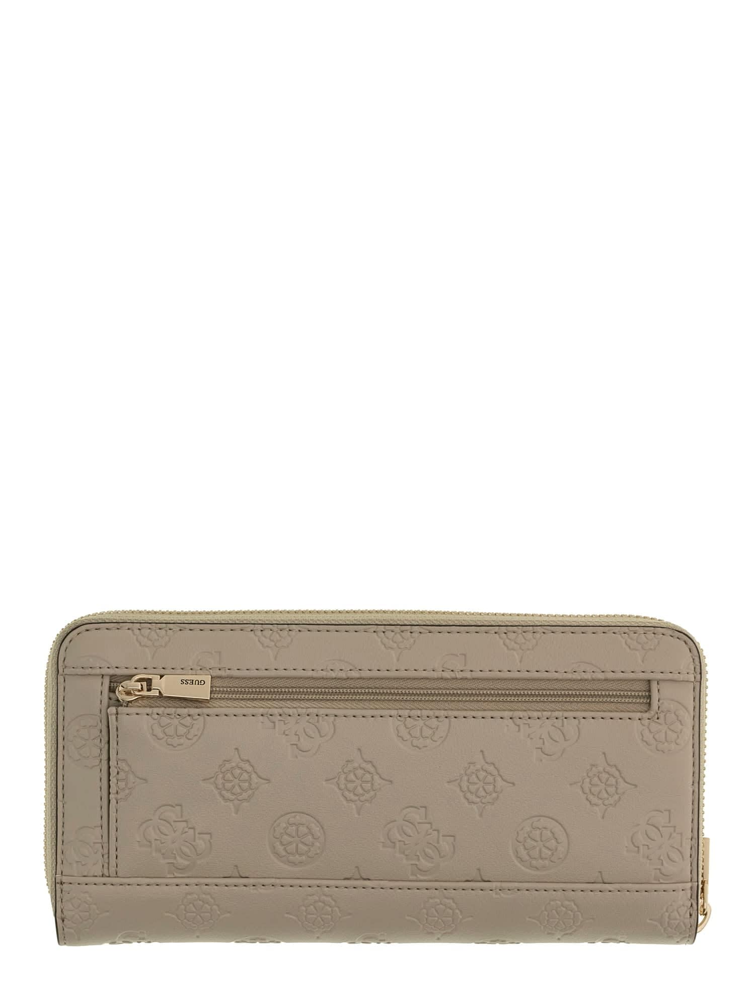 Guess Geldbörse »CARMELLA SLG LARGE ZIP AROUND« Damen Geldbeutel, Portemonnaie mit Allover-Muster