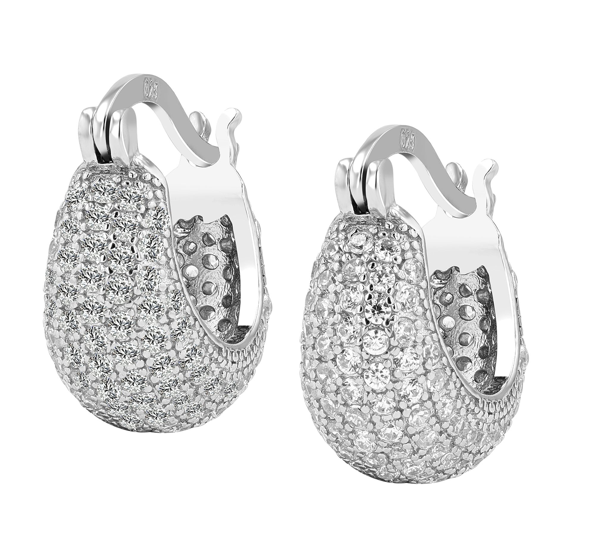 Adelia´s Paar Creolen »Damen Ohrringe ¿ Creole aus 925 Silber mit Zirkonia«