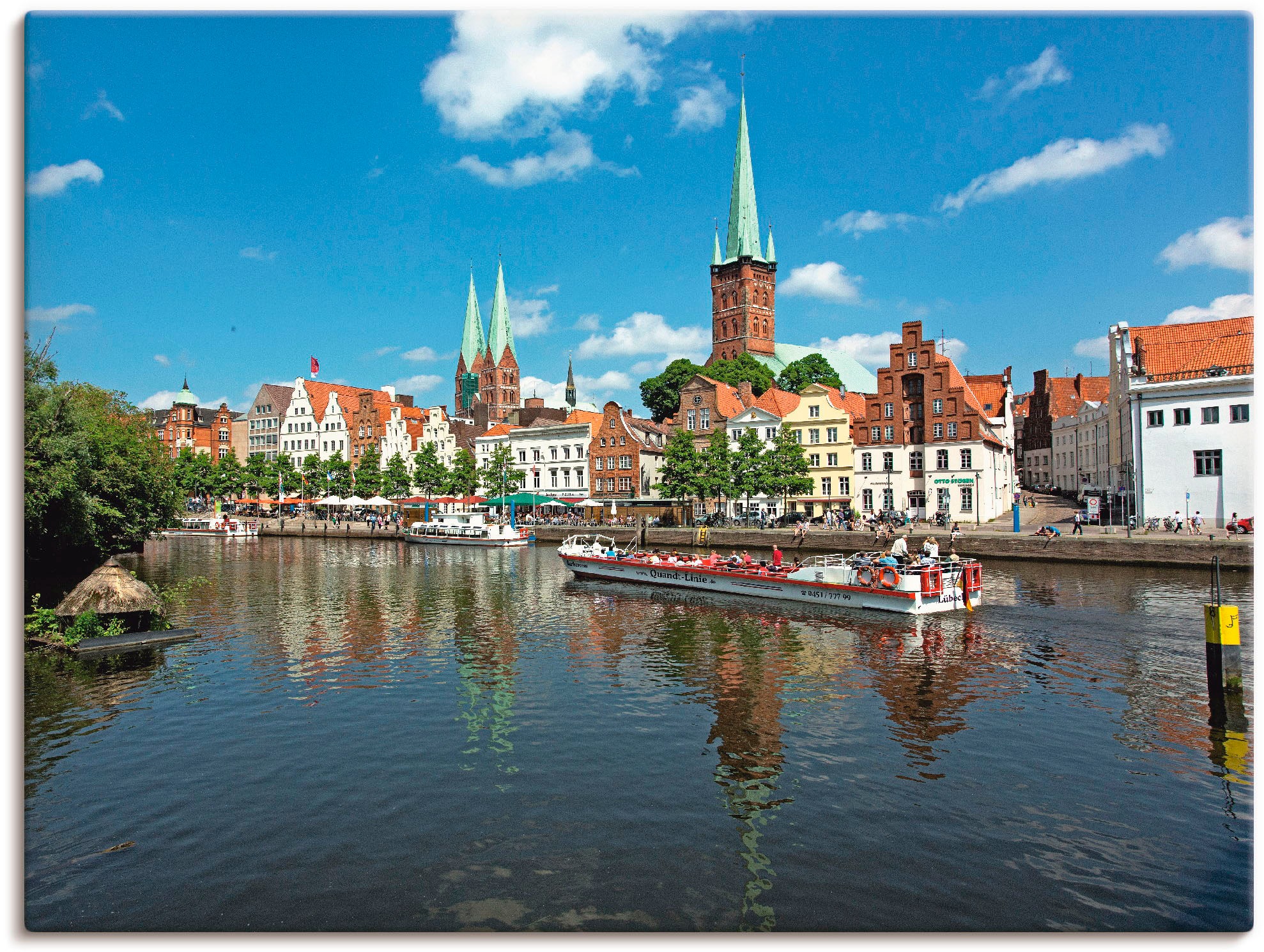 Artland Wandbild »Blick auf die Lübecker Altstadt«, Deutschland, (1 St.), in vielen Größen & Produktarten -Leinwandbild, Poster, Wandaufkleber / Wandtattoo auch für Badezimmer geeignet