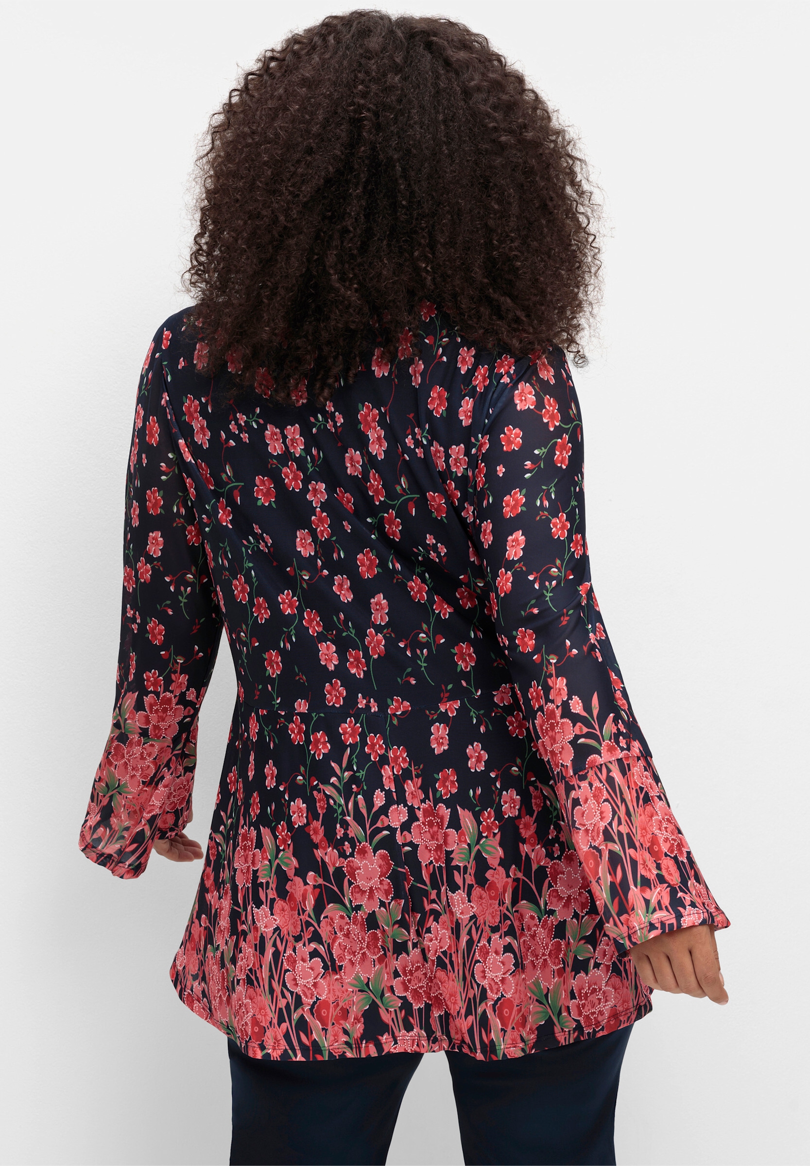 sheego by Joe Browns Longbluse »Tunika Tunika aus Mesh, mit Trompetenärmeln«