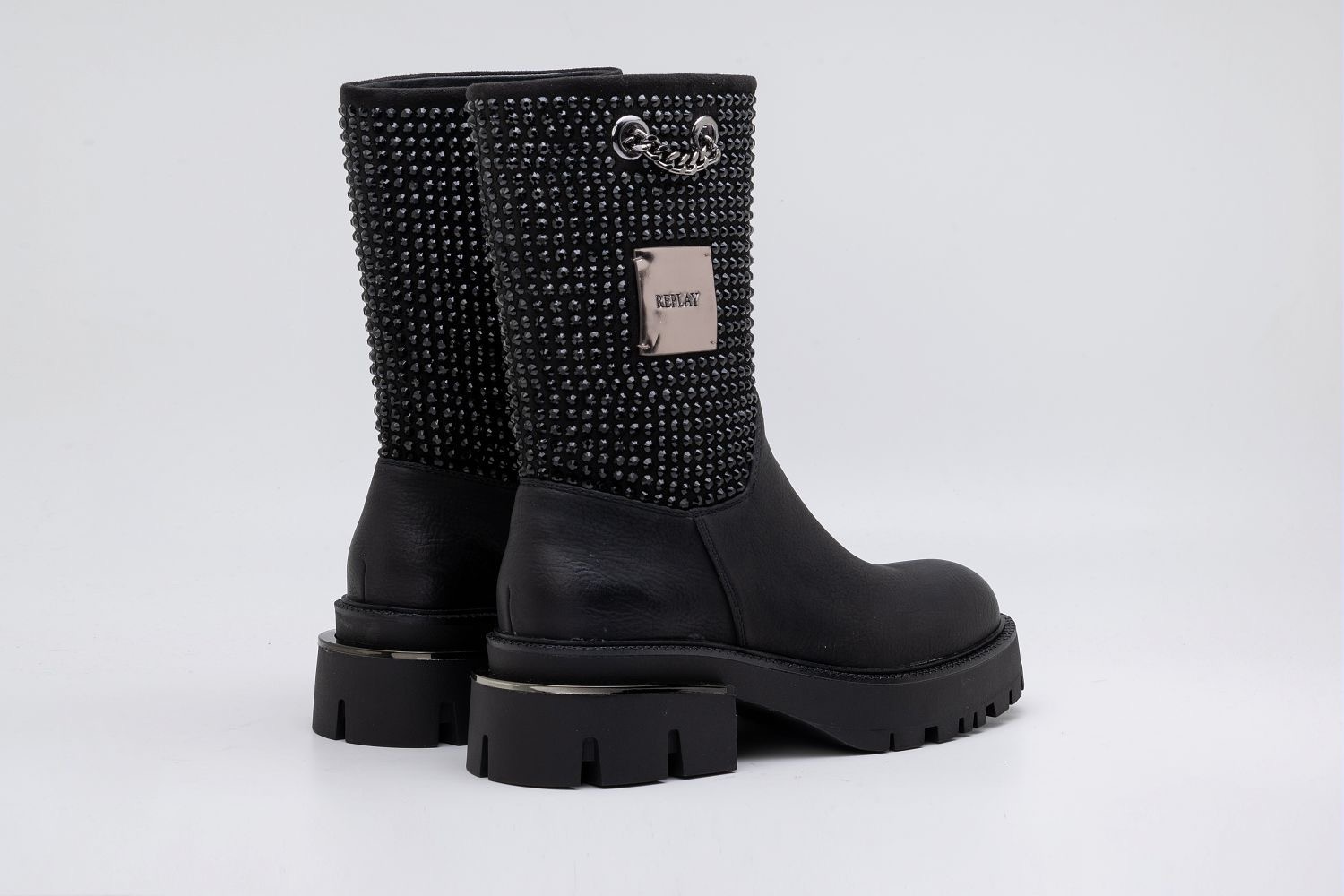 Replay Stiefel »BRIGHT«, Bikerboots, Plateaustiefel mit trendigen Metallic-Details