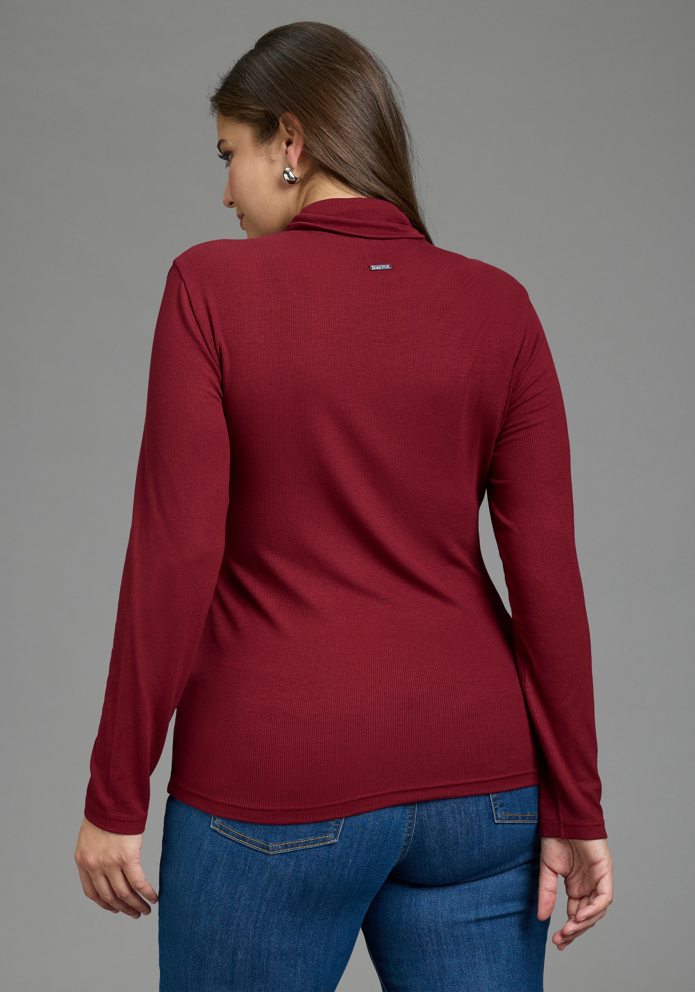 Laura Scott CURVE Rollkragenshirt »im Sparset, aus weichem Rippenmaterial« figurbetonte Passform, hüftbedeckende Länge, aus Viskosemischung
