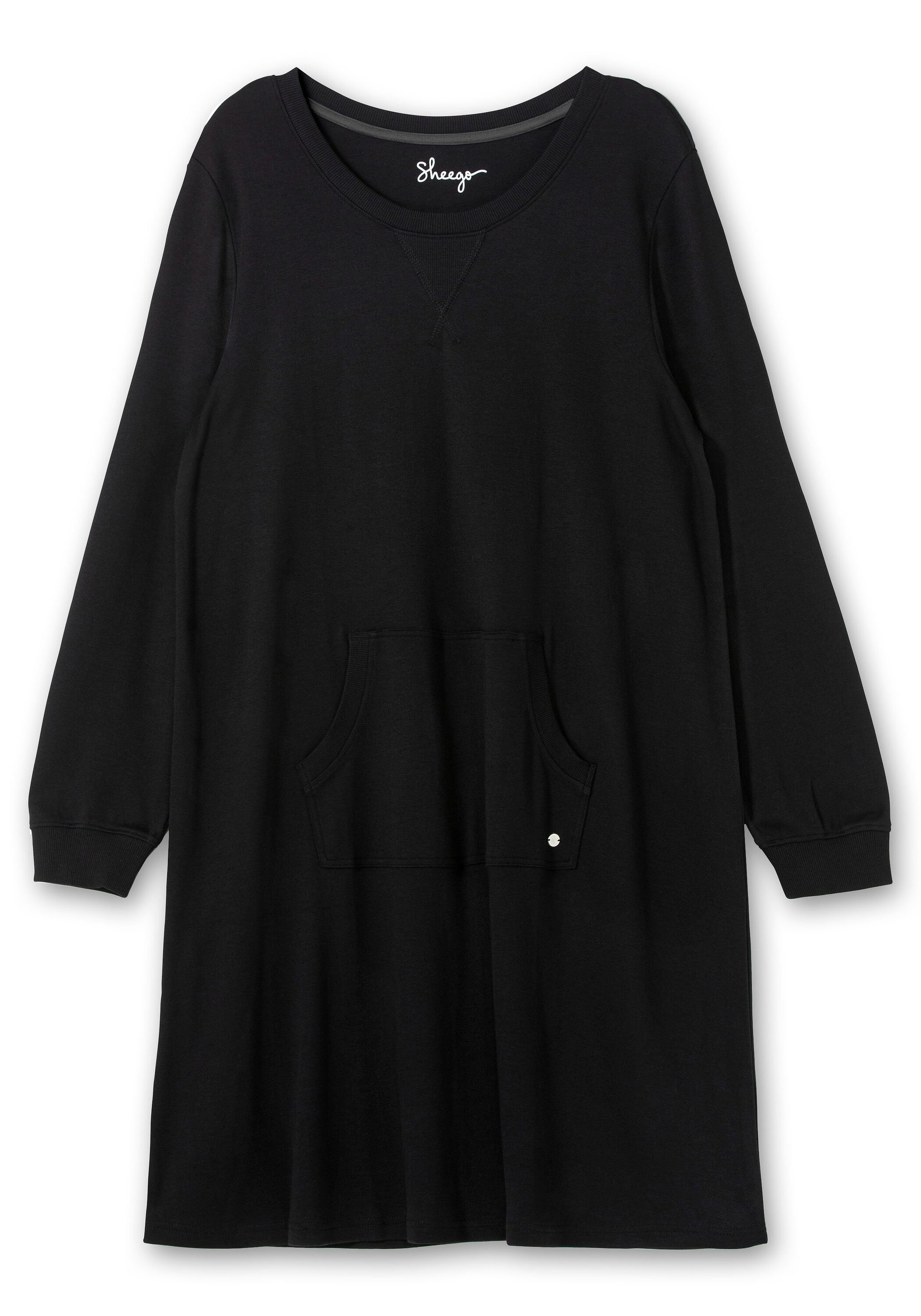 Sheego Sweatkleid »Sweatkleid in leichter A-Linie, mit Kängurutasche«