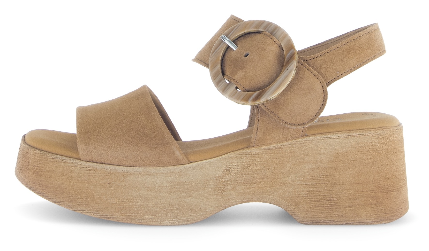 Gabor Sandalette, Sommerschuh, Riemchensandale mit Plateau in Holzoptik