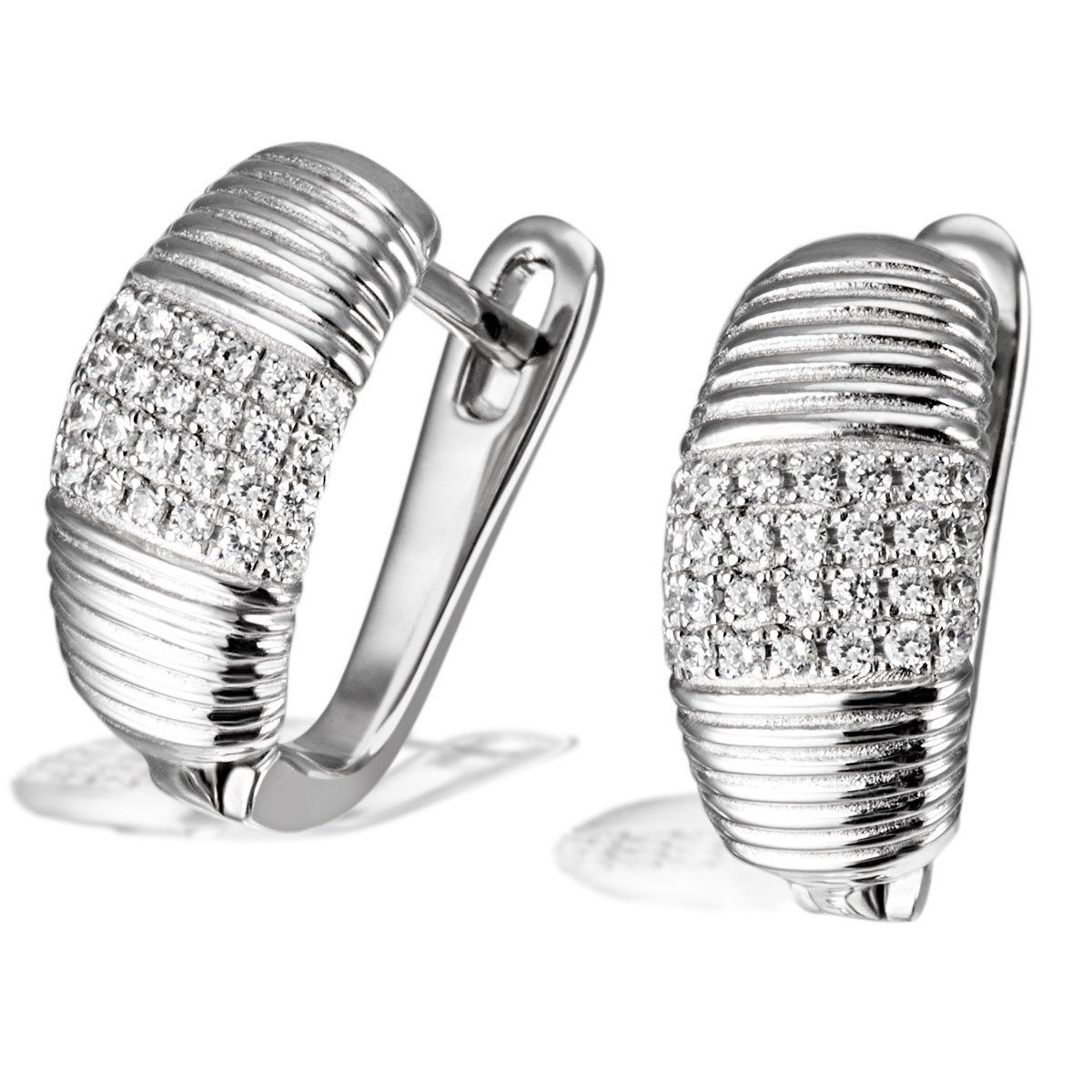 goldmaid Paar Creolen, Gloria 925/- Sterlingsilber 56 Zirkonia