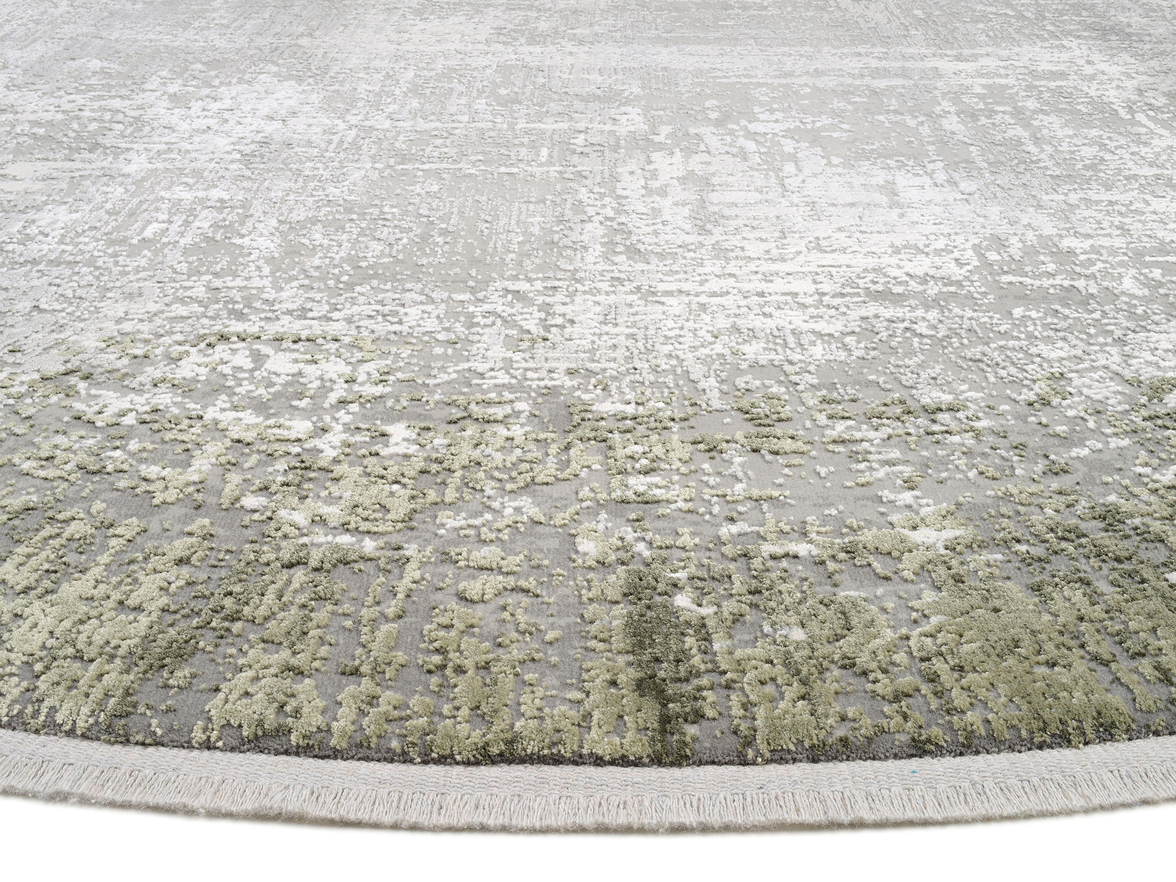 WK WOHNEN Teppich »BORDER«, rund, 8 mm Höhe, hochwertiger Viskoseanteil, samtweiche Oberfläche mit 3 D Effekt