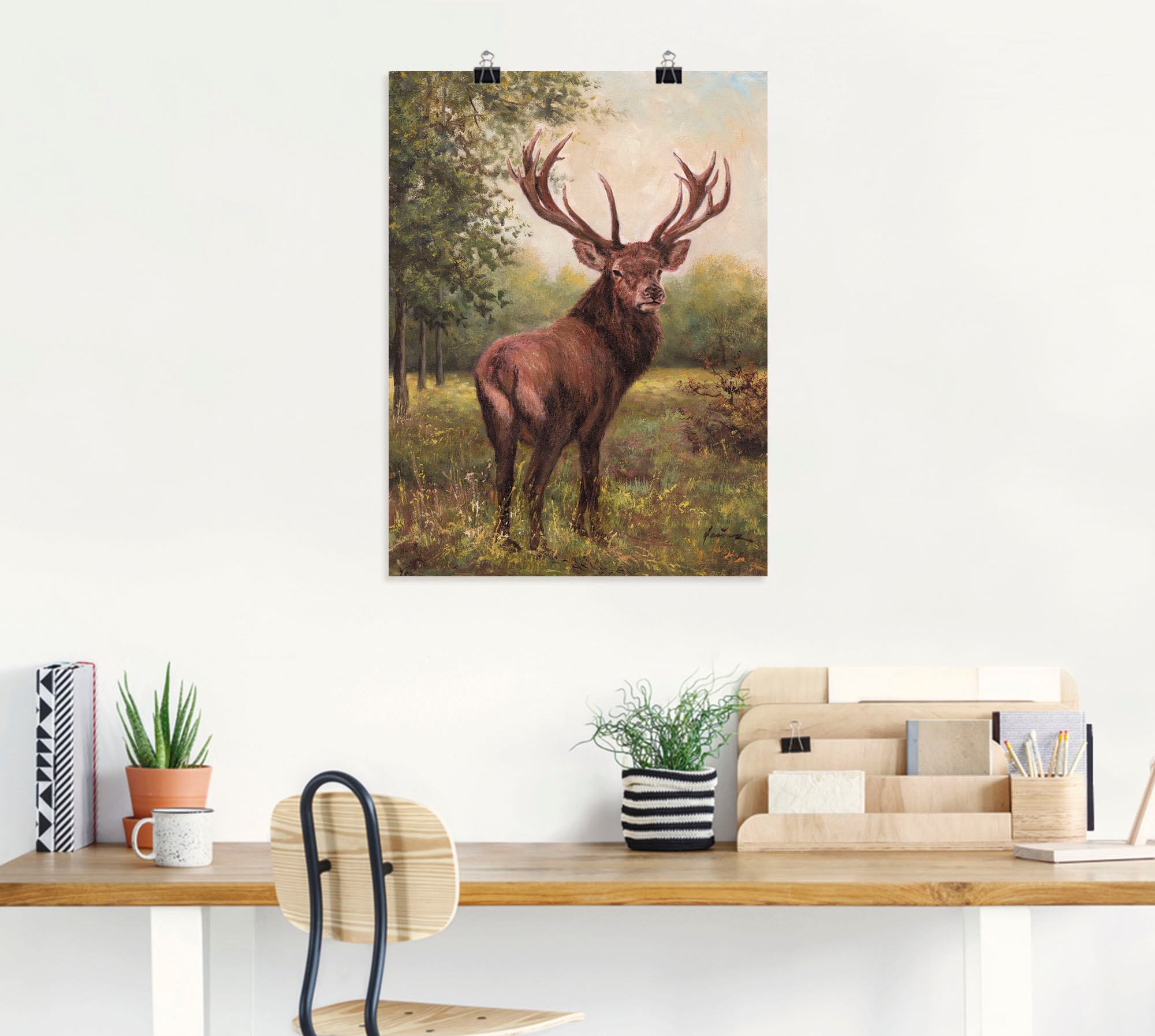 Artland Wandbild »Hirsch« Wildtiere 1 Stk. tlg. als Leinwandbild, Poster in verschied. Größen