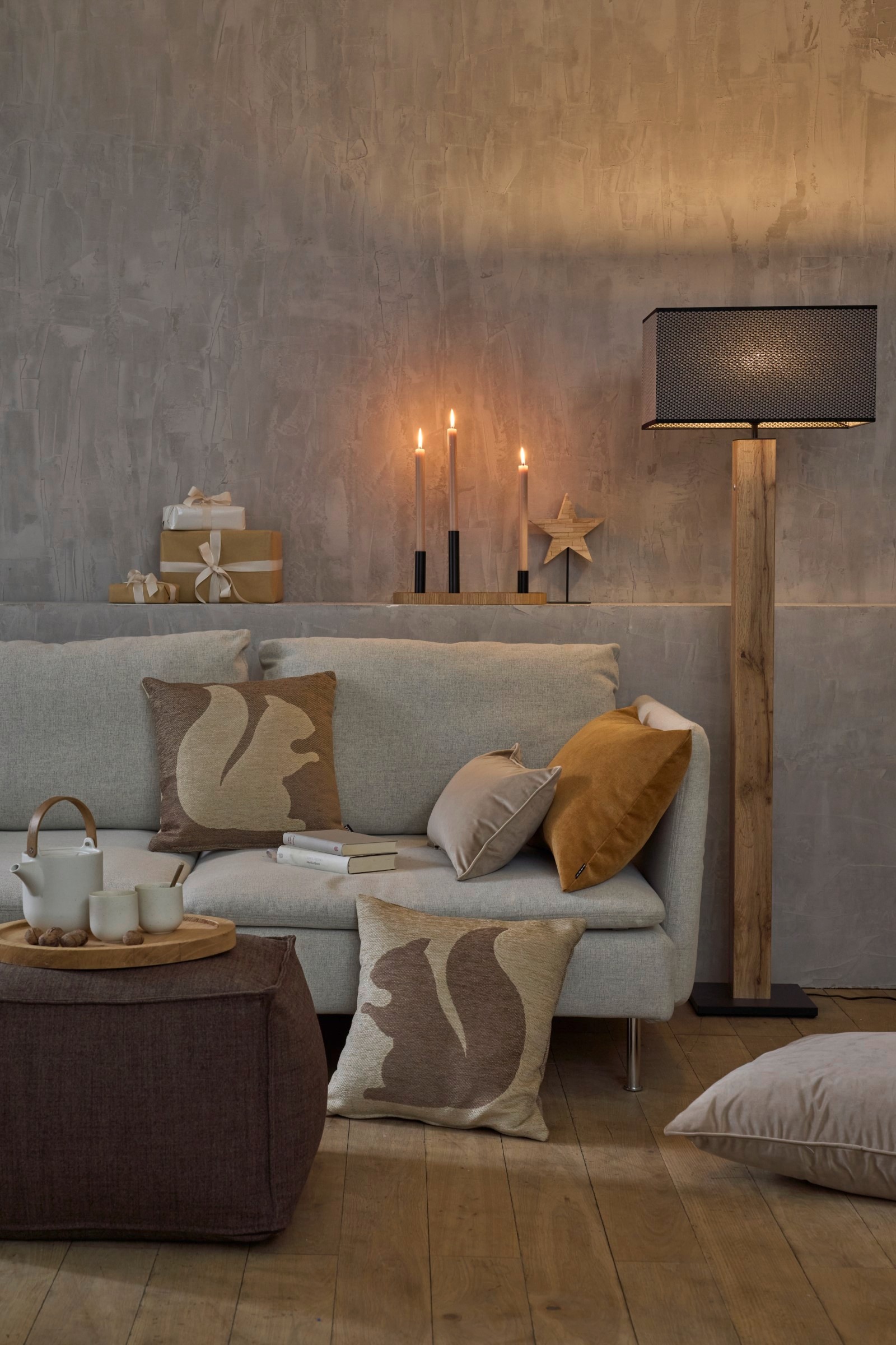 H.O.C.K. Dekokissen »Eichhörnchen« Eichhörnchen, Weihnachtszeit, inkl. Füllung, Bezug mit Reißverschluss