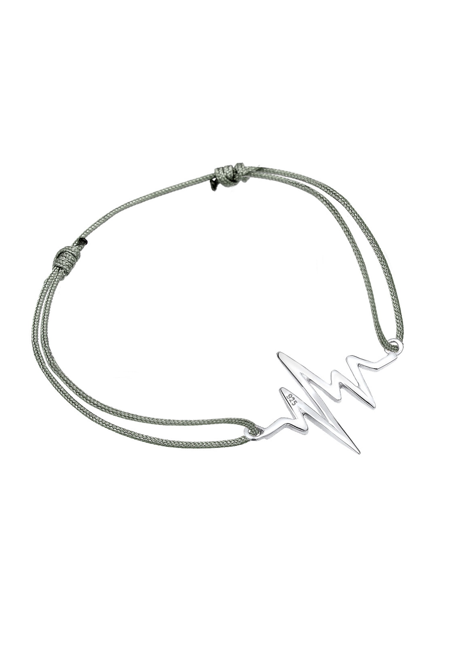 Elli Armkette »Armband Nylon Anhänger Herzschlag 925 Sterling Silber«