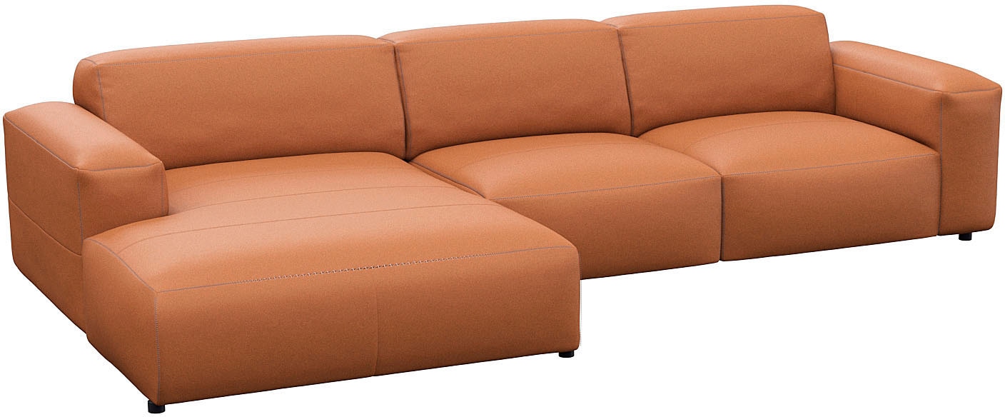 FLEXLUX Ecksofa »Lucera bequem und komfortabel durch hochwertigen Sitzaufbau, L-Form«, modern & anschmiegsam, Kaltschaum, Stahl-Wellenunterfederung
