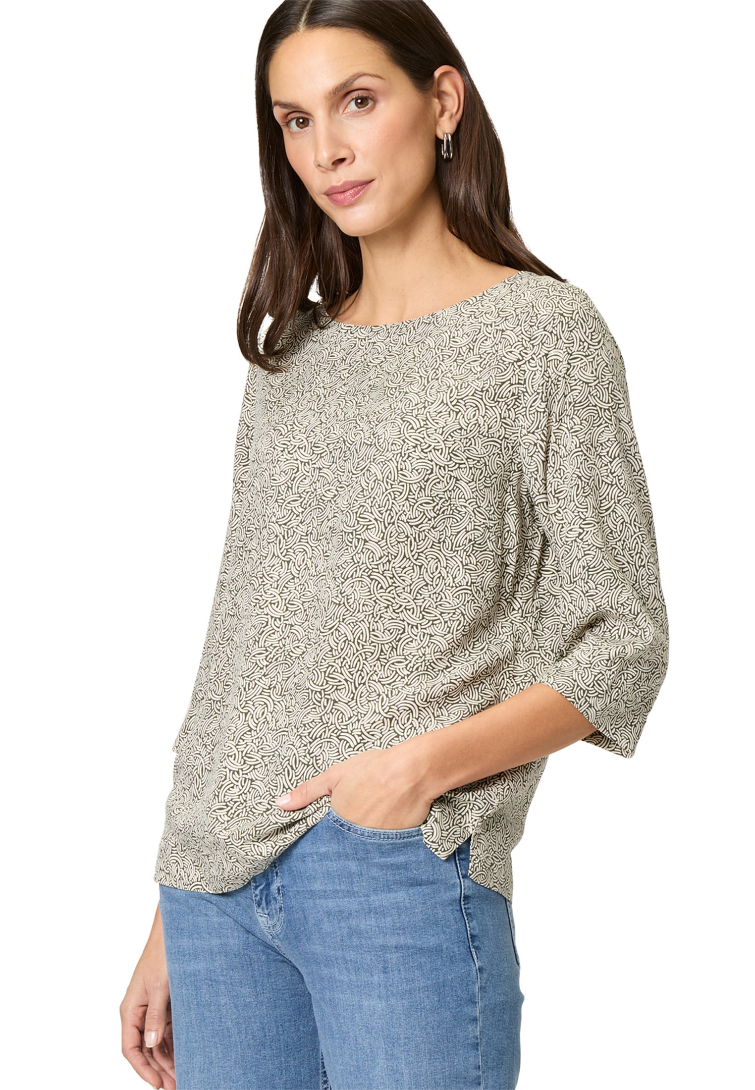 Zero Klassische Bluse »Bluse mit Dreiviertelarm«