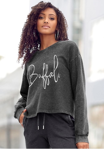 Buffalo Sweatshirt, in kurzer Form mit Logostickerei kaufen
