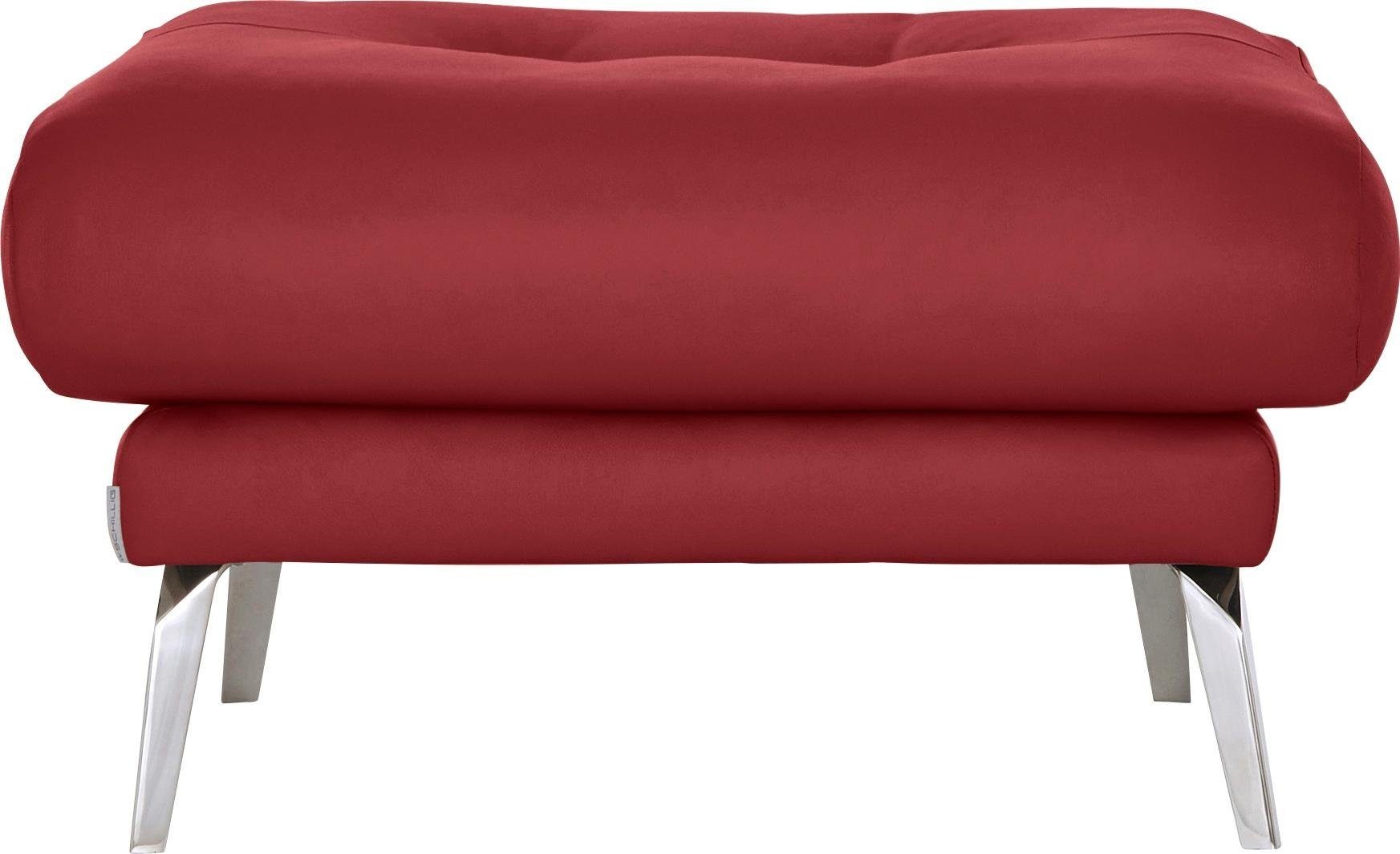 W.SCHILLIG Hocker »softy«, mit dekorativer Heftung im Sitz, Füße Chrom glänzend