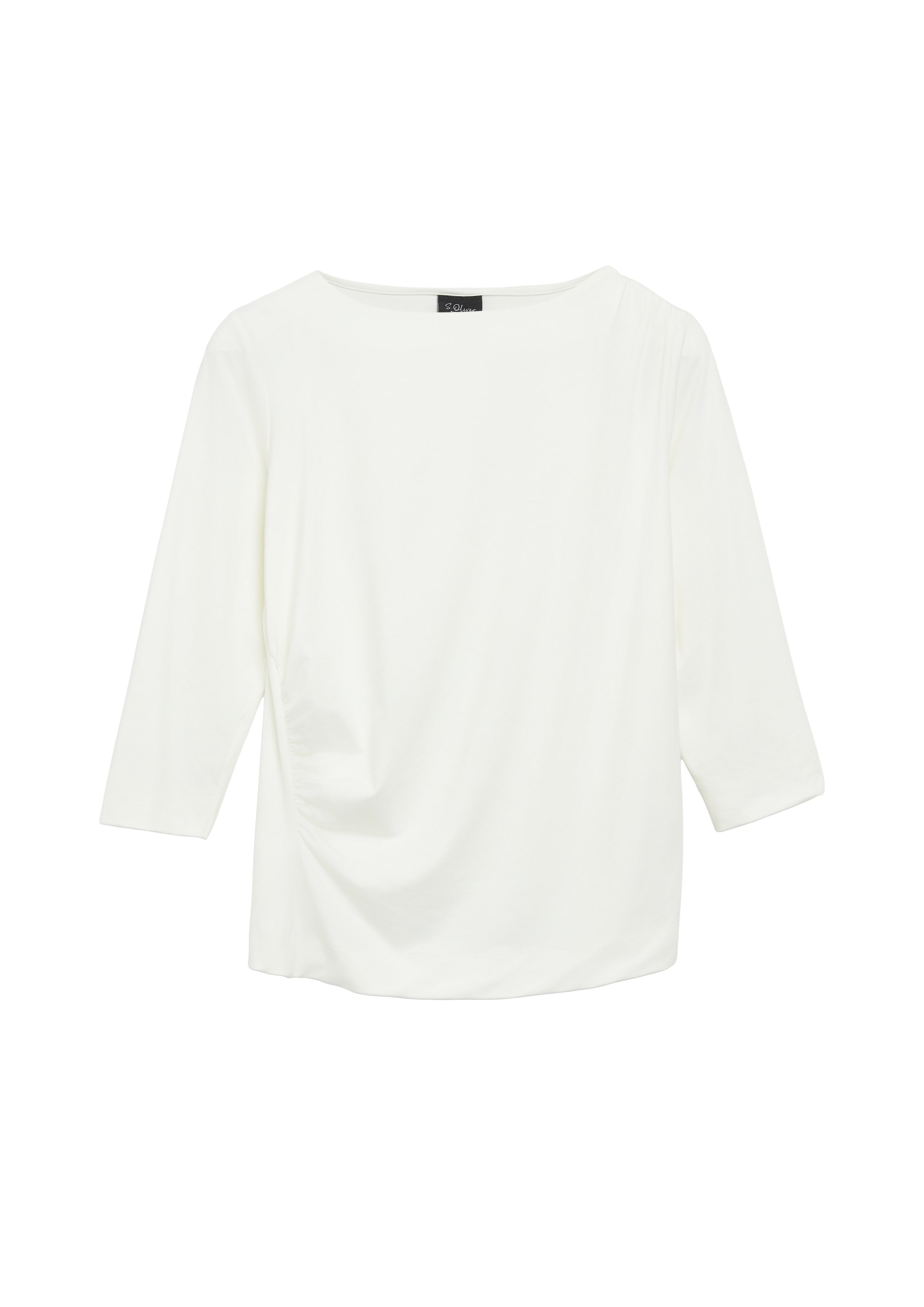s.Oliver BLACK LABEL 3/4-Arm-Shirt Sommershirt mit seitlicher Saffung