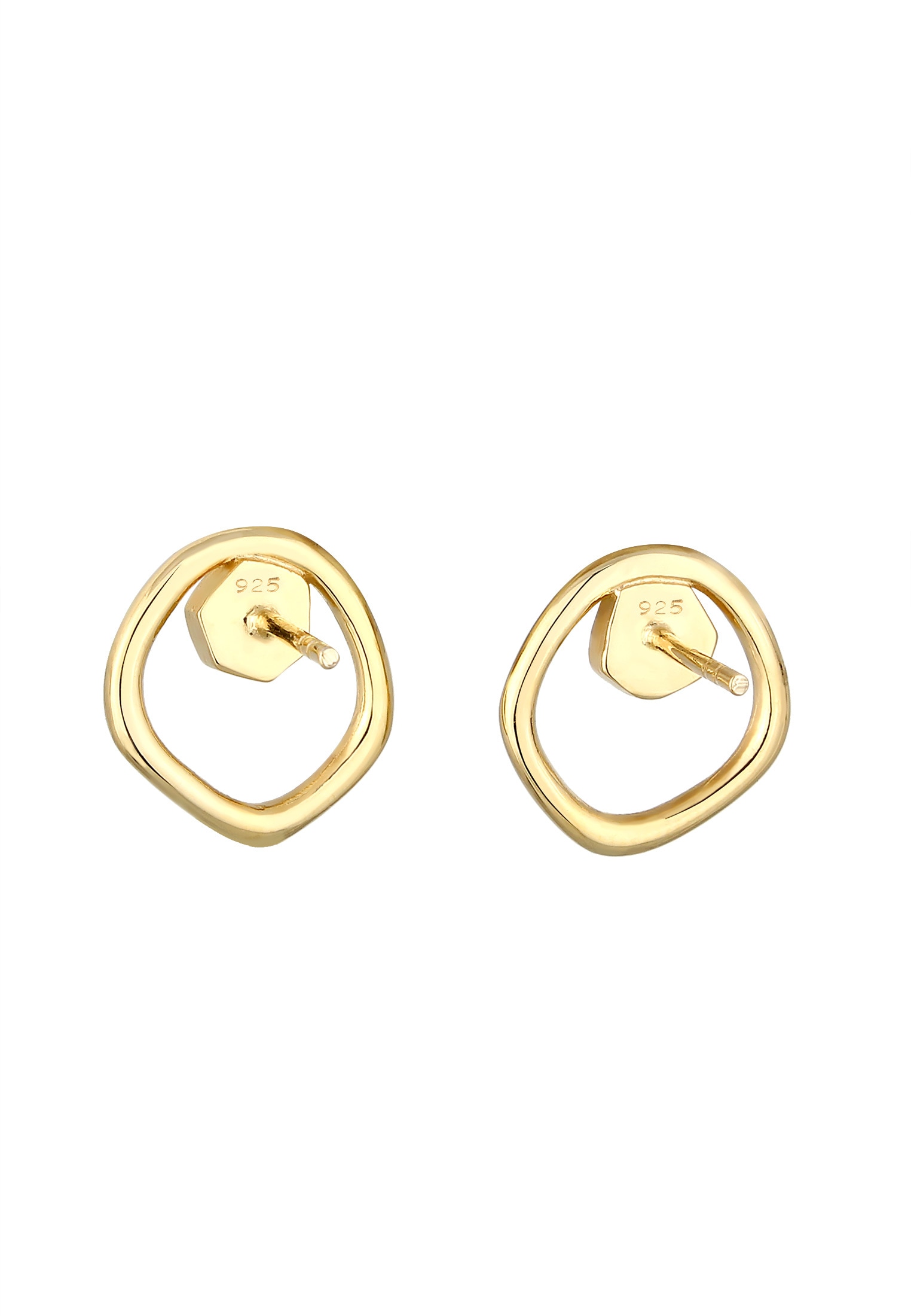 Elli Premium Paar Ohrstecker »Ohrringe Stecker Mondstein Organic Kreis Look 925 Silber«