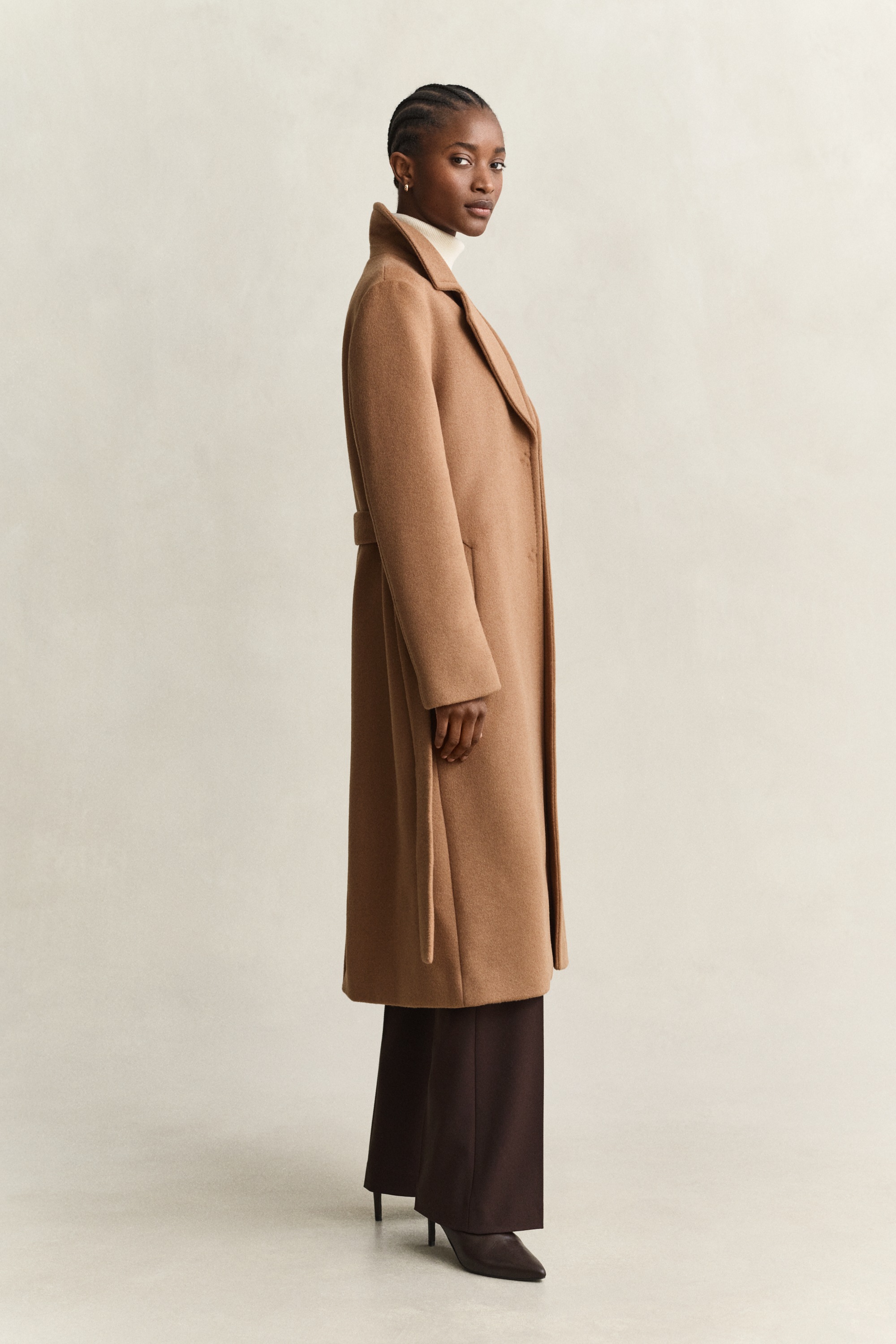 Gant Wollmantel »BELTED WOOL BLEND« Reverskragen, mit Bindegürtel
