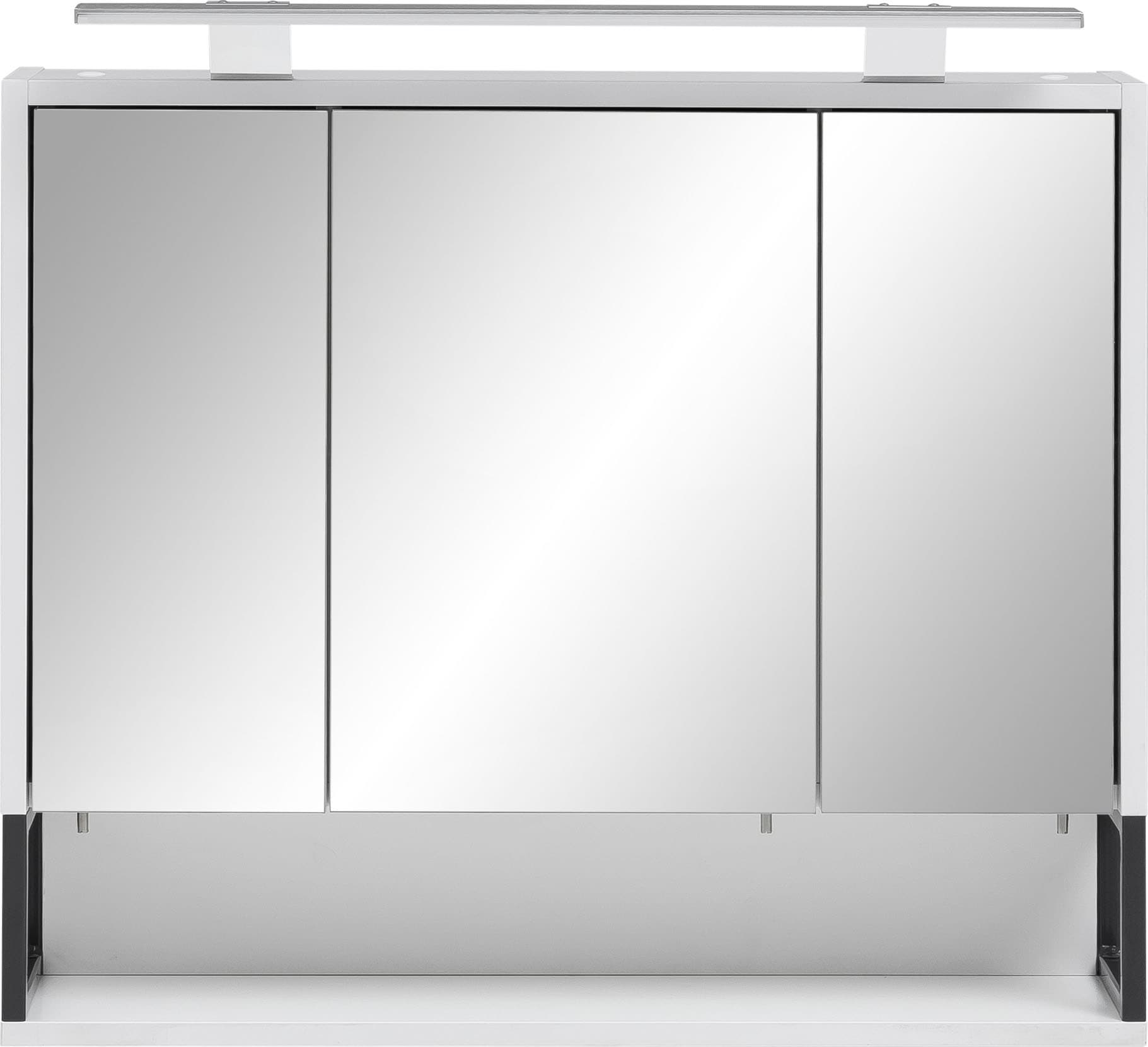 Schildmeyer Spiegelschrank »Limone«, Breite 70 cm, 3-türig, LED-Beleuchtung, Schalter-/Steckdosenbox