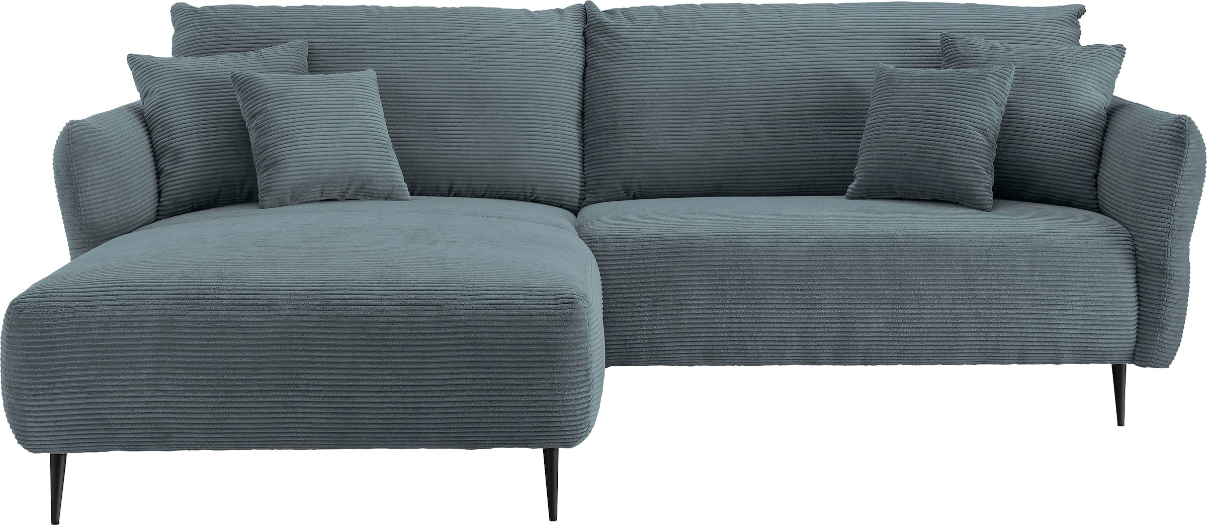 Home affaire Ecksofa »Lazio modern und bequem, schmale Armlehnen, tolle Detailverarbeitung« zwei verschiedene Fußfarben wählbar