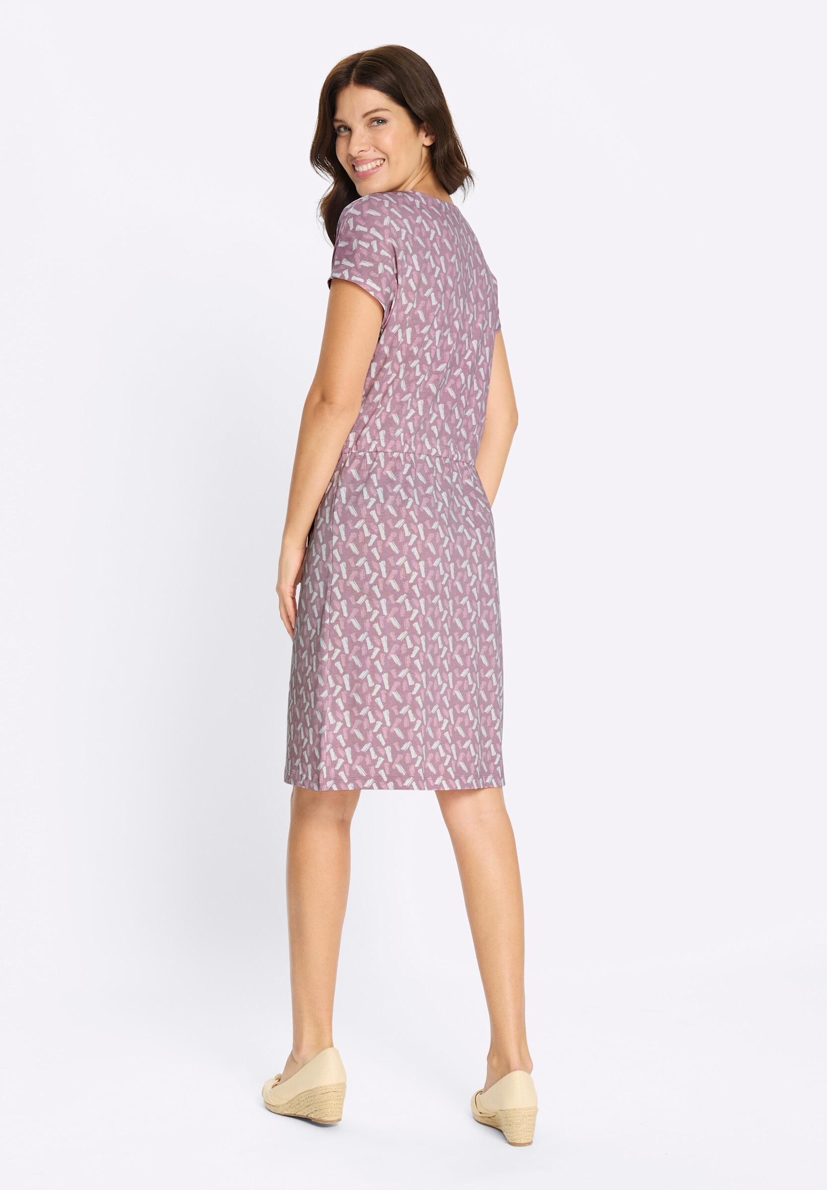 Sieh an! Shirtkleid »Jersey-Kleid Jerseykleid mit Rundhals-Ausschnitt« Ohne Taschen