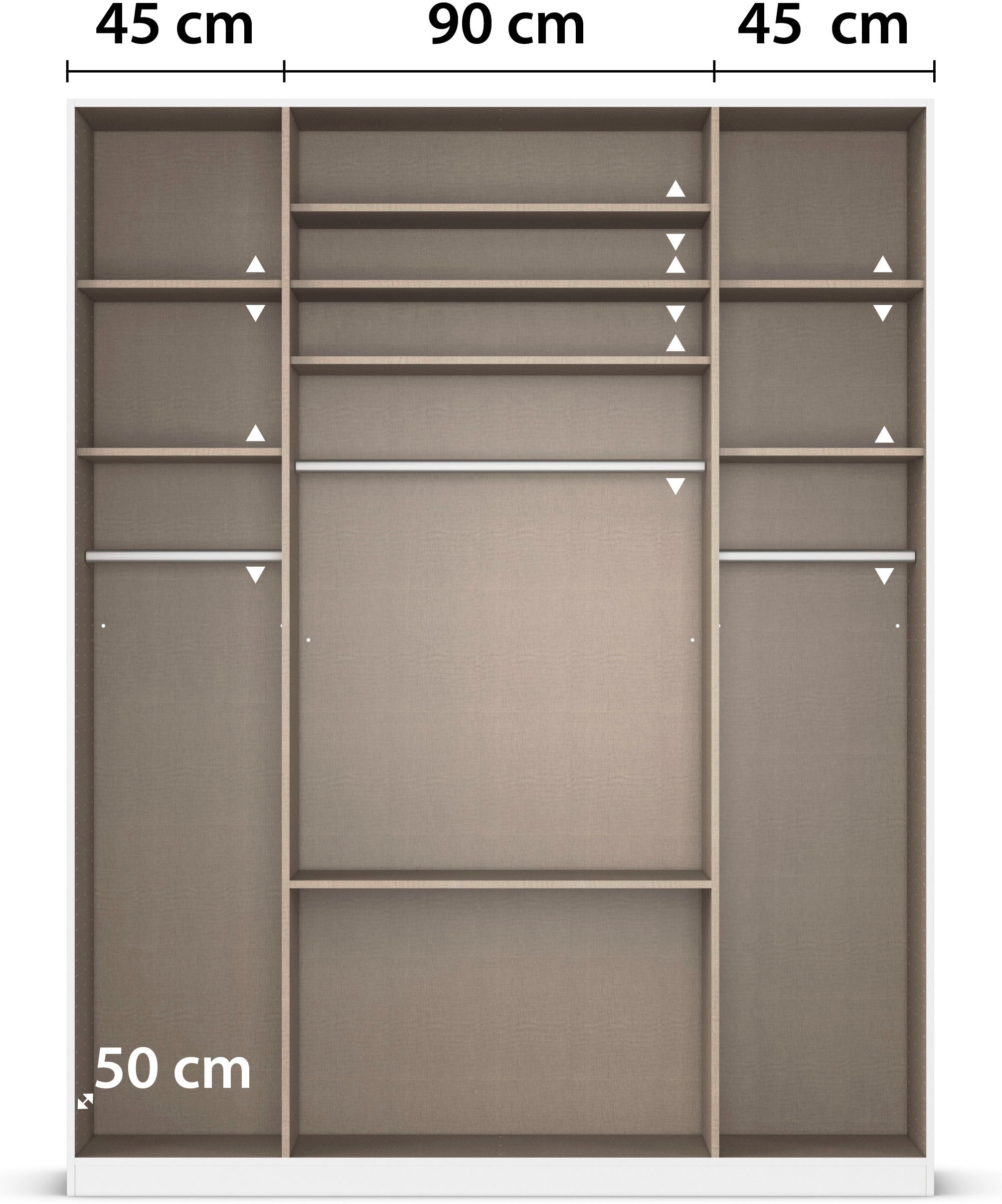 rauch Drehtürenschrank »Kleiderschrank Schrank Garderobe AGORDO mit Dekor- oder Hochglanzfront«, (in zwei Griff-Farben mit Dekor- oder Hochglanzfront), mit Außenschubkästen, in 6 Breiten und 2 Höhen MADE IN GERMANY