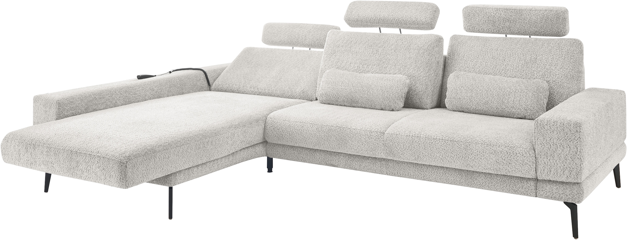 set one by Musterring Ecksofa »SO 3600«, mit Funktion, Kopfstützen und Nierenkissen, Breite 293 x Tiefe 180 cm