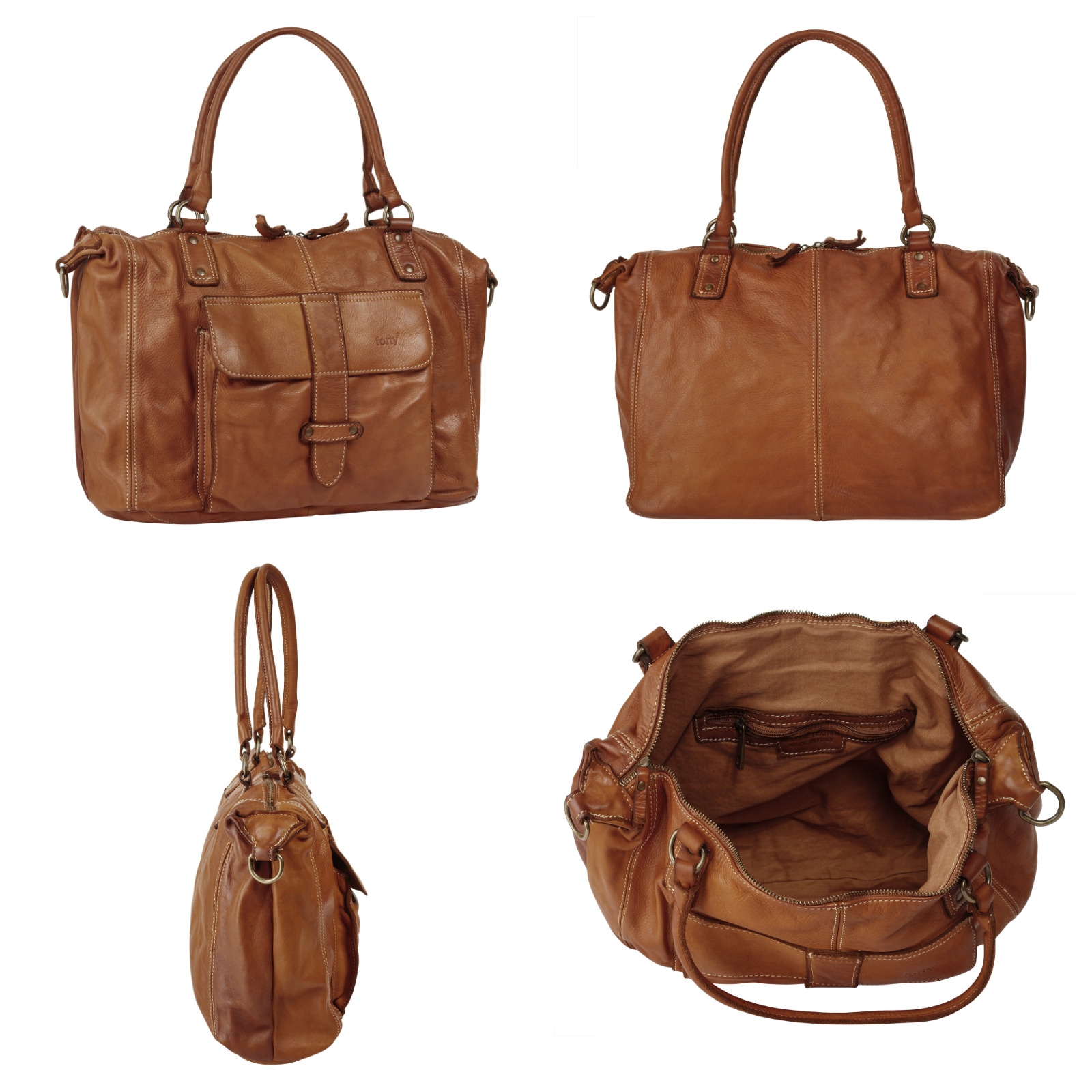 forty° Shopper, echt Leder, Made in Italy