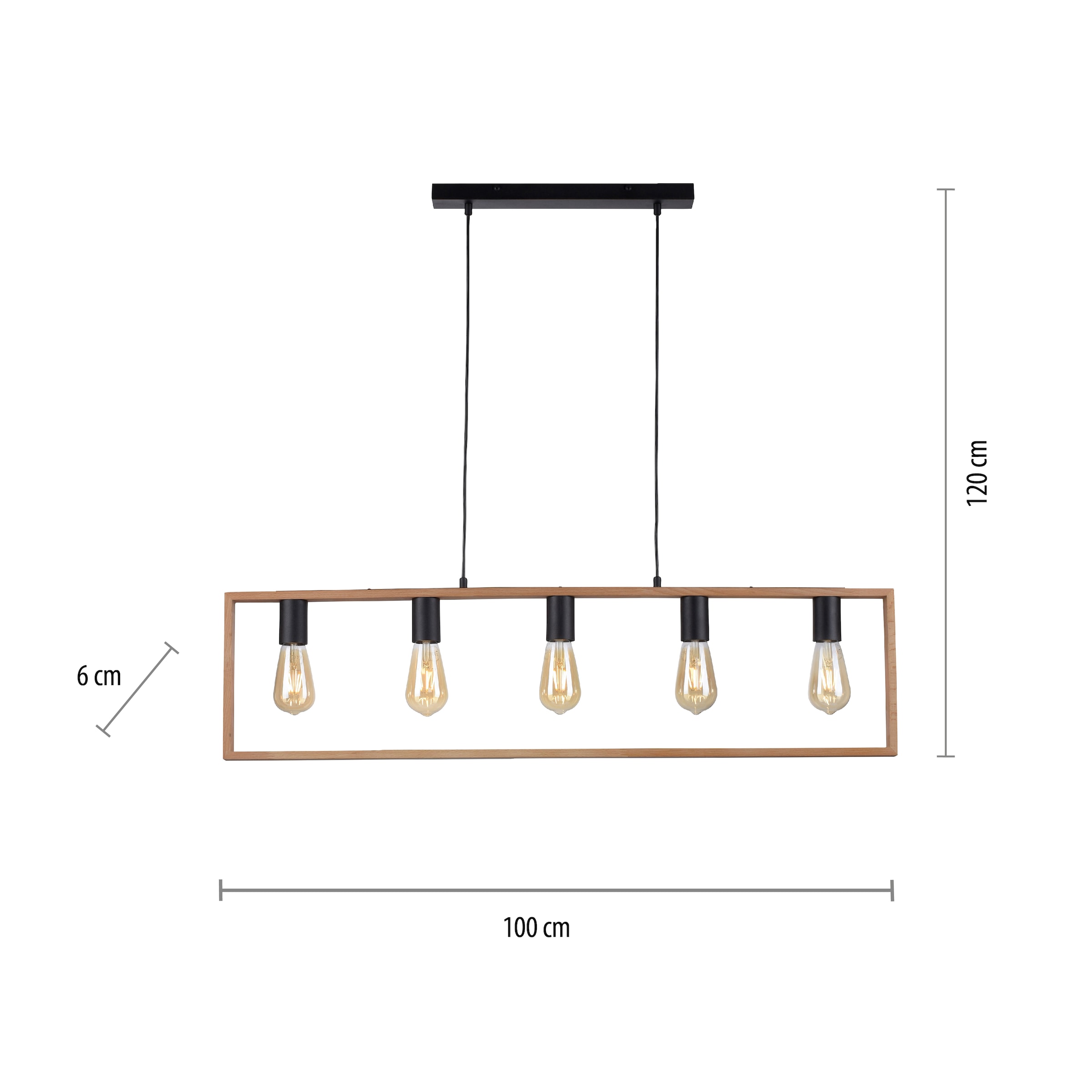 JUST LIGHT Pendelleuchte »FRANKY« E27 1 Stk. ExklusiveE27