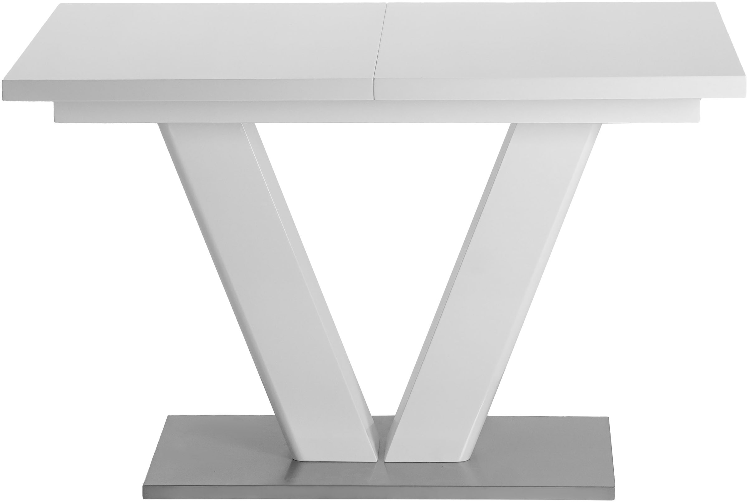 Home affaire Esstisch »Elbach«, Hochglanz weiß, Ausziehtisch 120-160 cm, Esszimmer