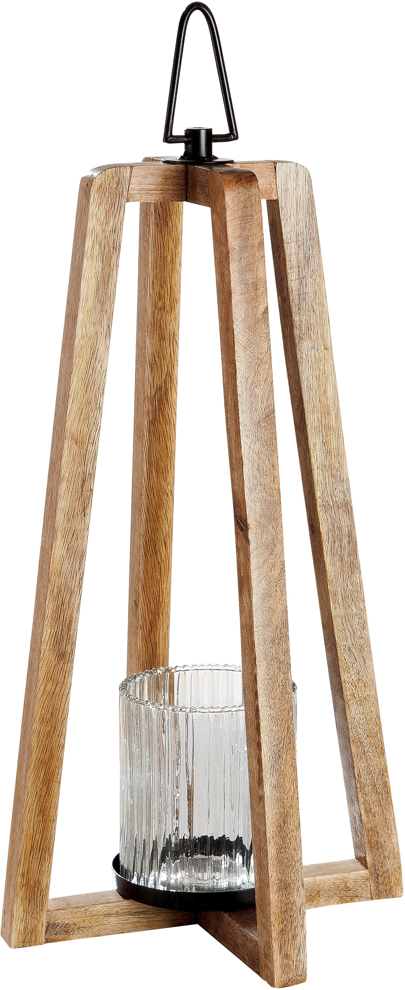 GILDE Kerzenlaterne »Triangolo«, (1 St.), aus Holz mit Glas-Einsatz kaufen  im OTTO Online Shop