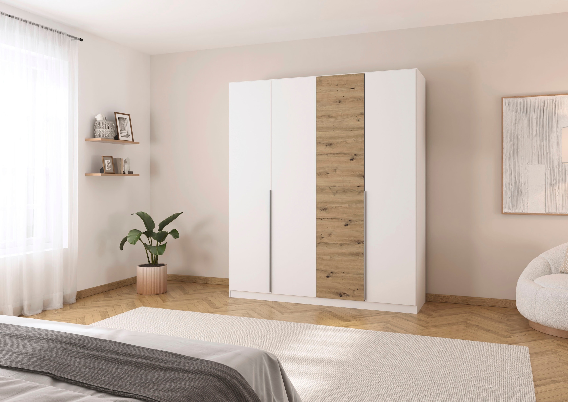 rauch Drehtürenschrank »Kleiderschrank Schrank Garderobe Wäscheschrank Schlafzimmer BELLEZZA« inkl. Schubkasteneinsatz, Wäscheeinteilung und weiterem Zubehör