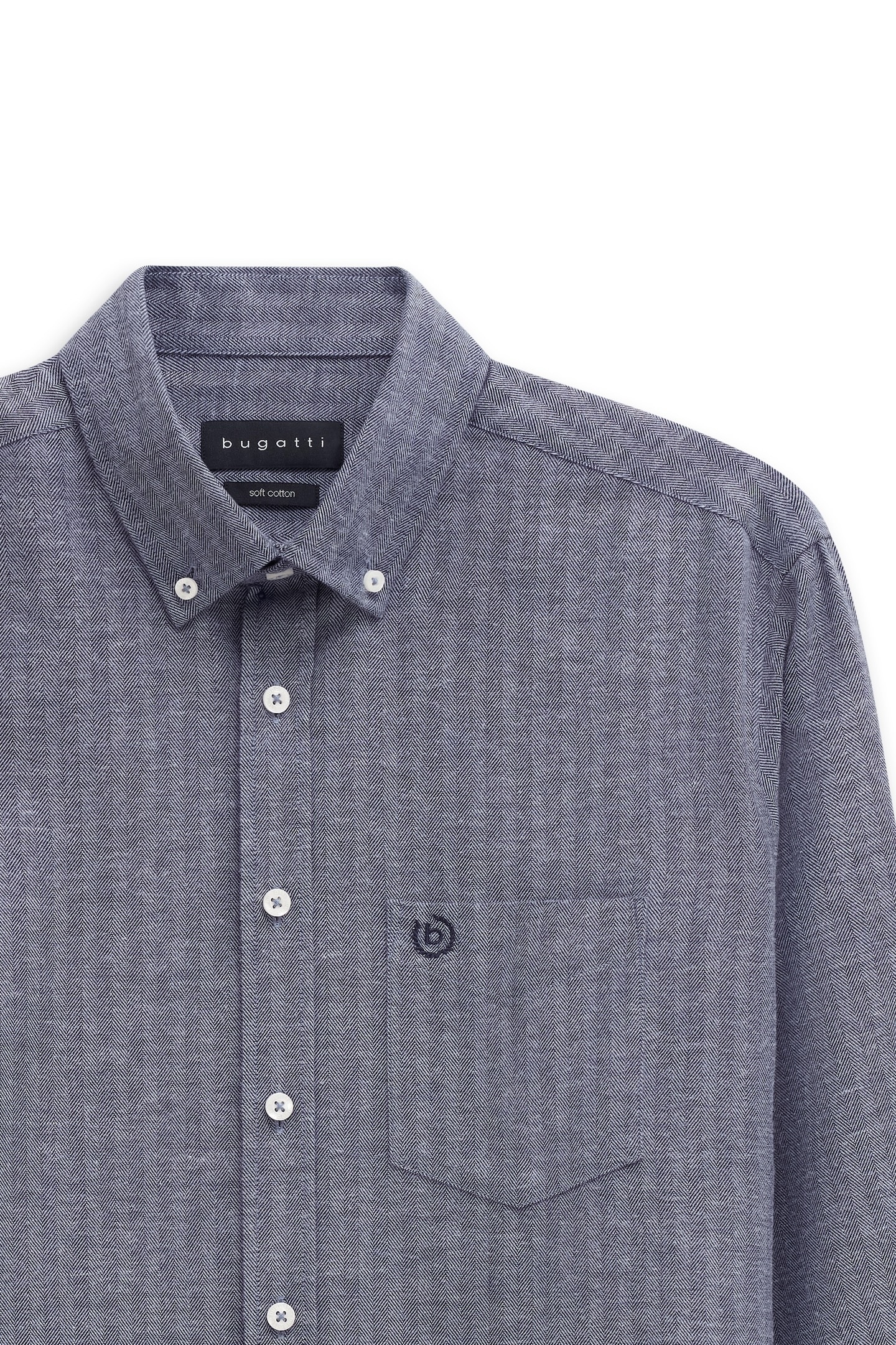 bugatti Langarmhemd »Soft Cotton« im Modern Fit mit Button-Down Kragen