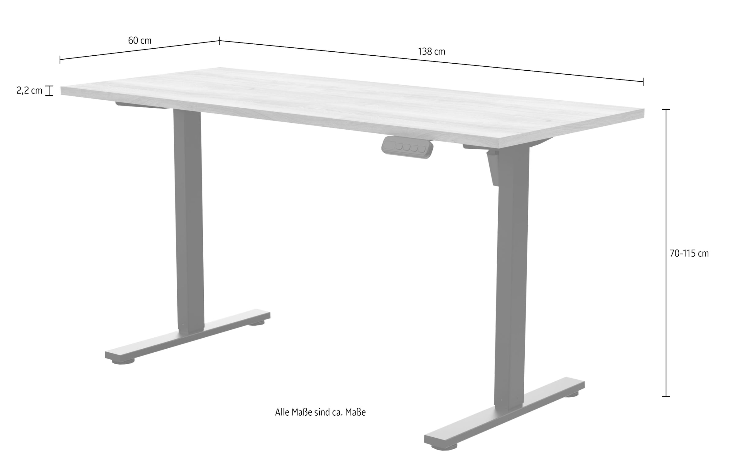 Schildmeyer Schreibtisch »Emmik, höhenverstellbarer Schreibtisch, elektrisch« 2 Stk. tlg. Made in Germany