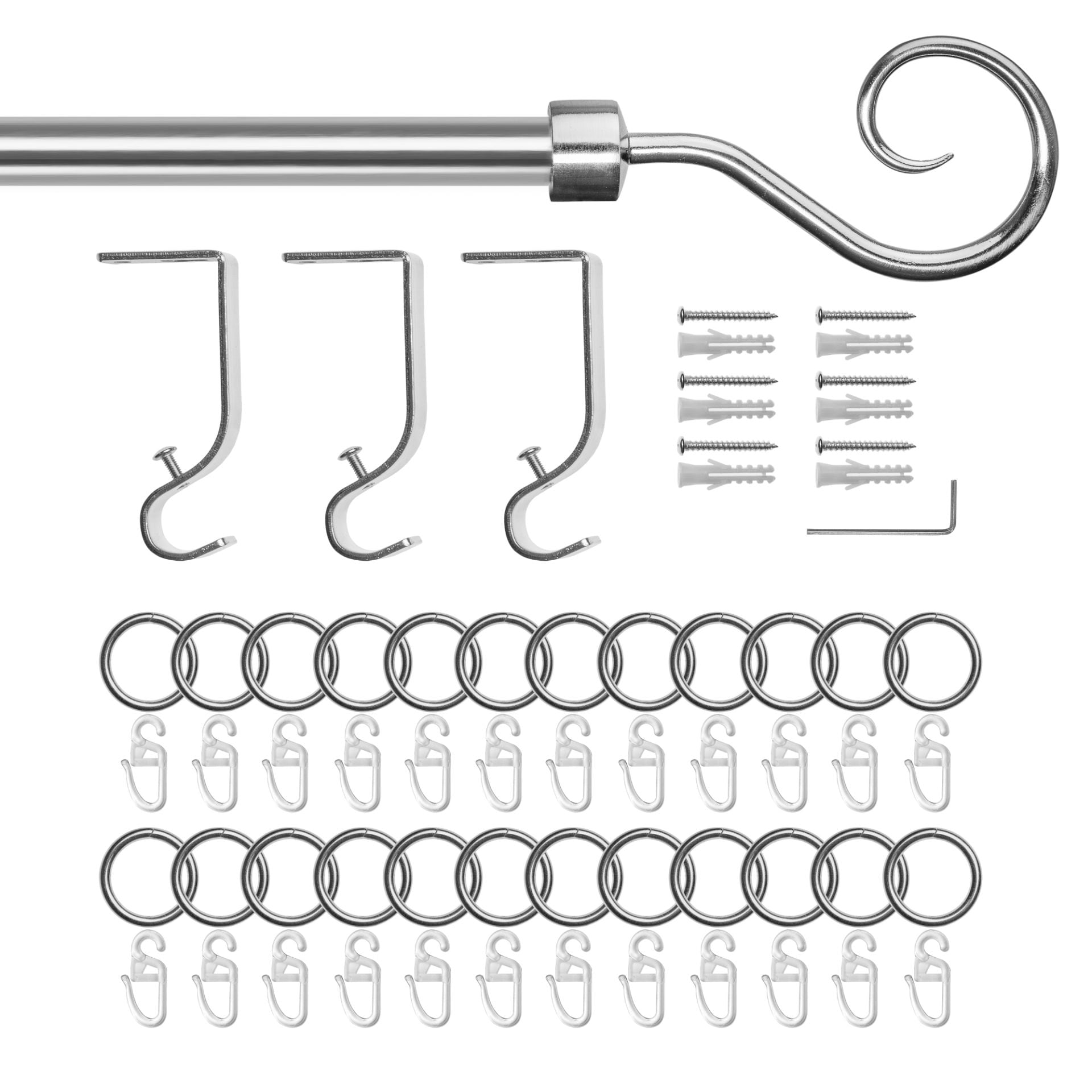 LICHTBLICK ORIGINAL Gardinenstange »Gardinenstange Kringel, 16 mm, ausziehbar« 1 läufig-läufig