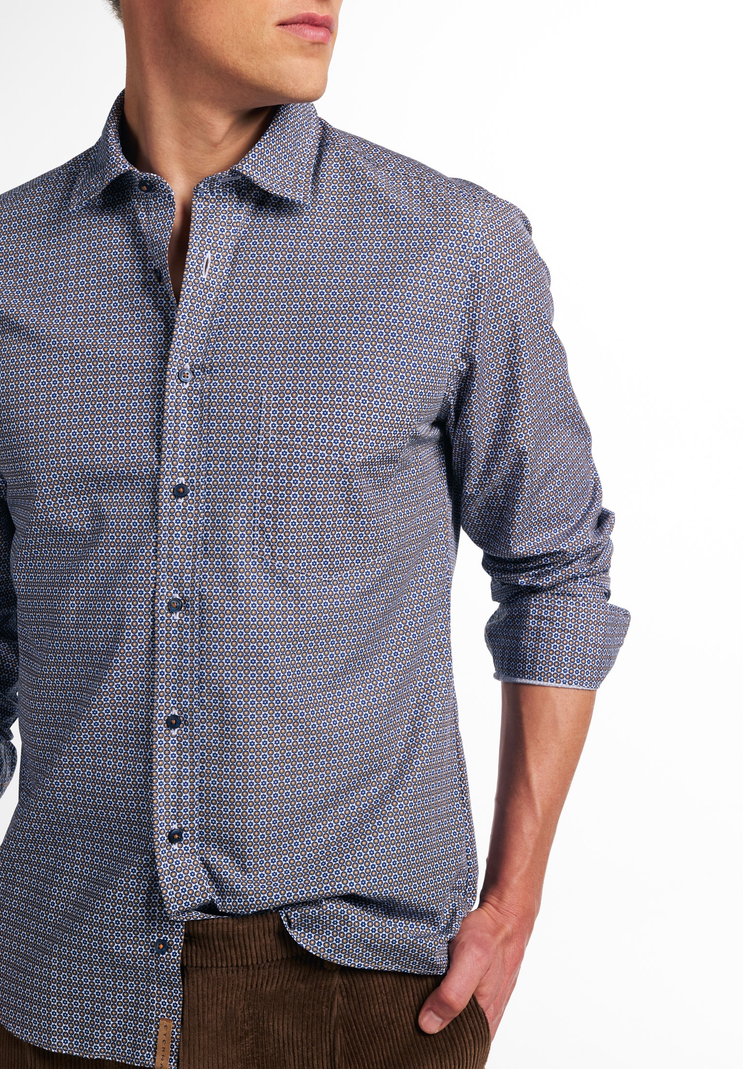 Eterna Langarmhemd »SLIM FIT« EASY IRON (bügelleicht)