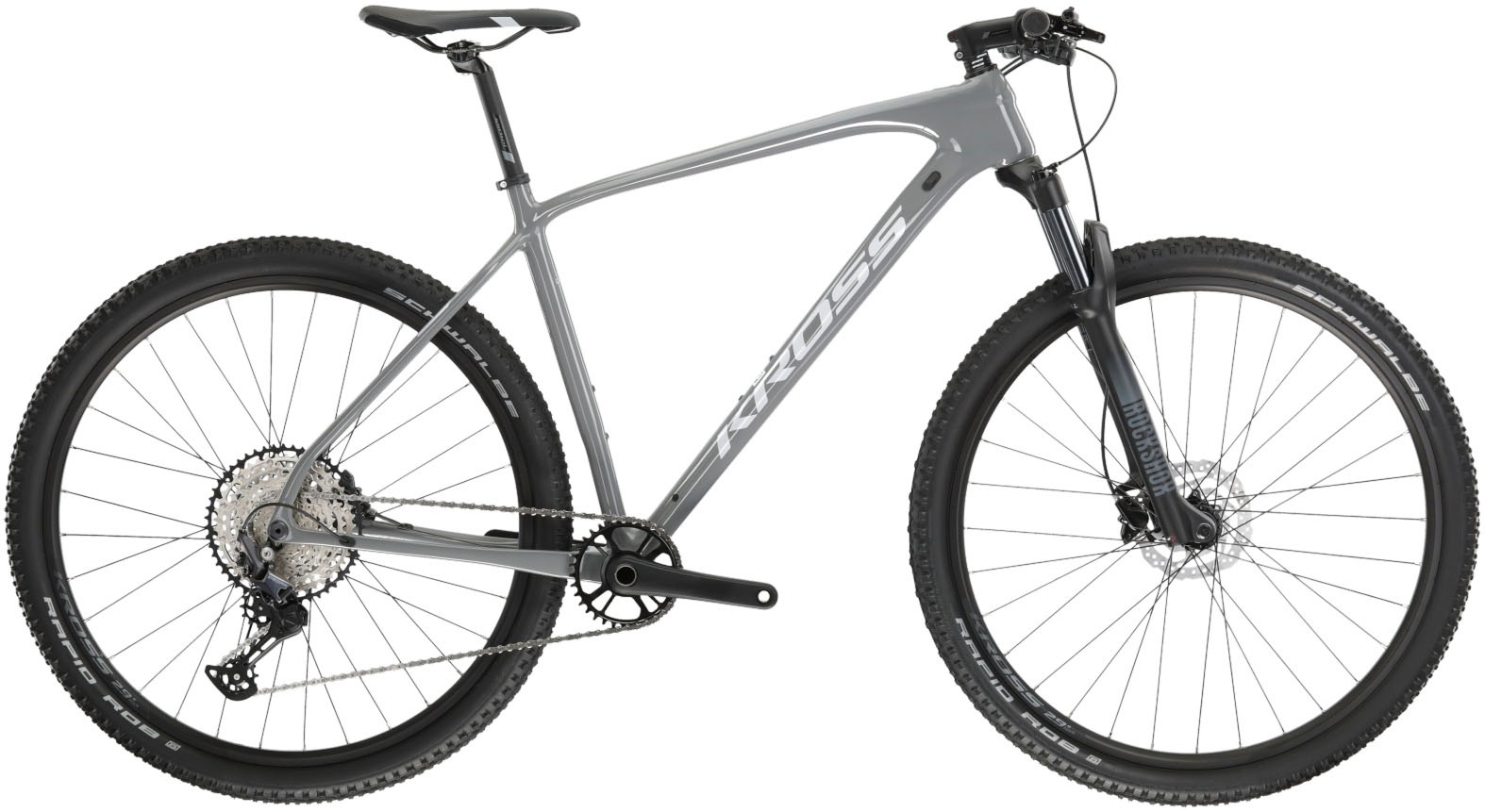 Kross Mountainbike »KROSS MTB Hardtail Level 8.0 29 grau 12 Gänge«, 12 Gang, Shimano, DEORE M6100 Schaltwerk, Kettenschaltung