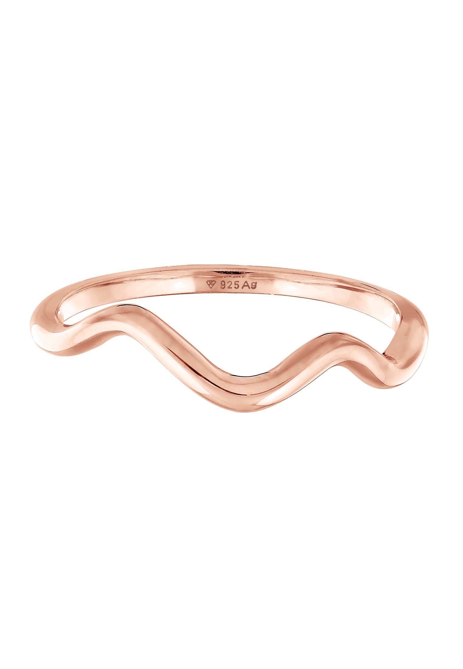 Elli Silberring »Ring Wellen Minimal Geo Trend 925 Silber«