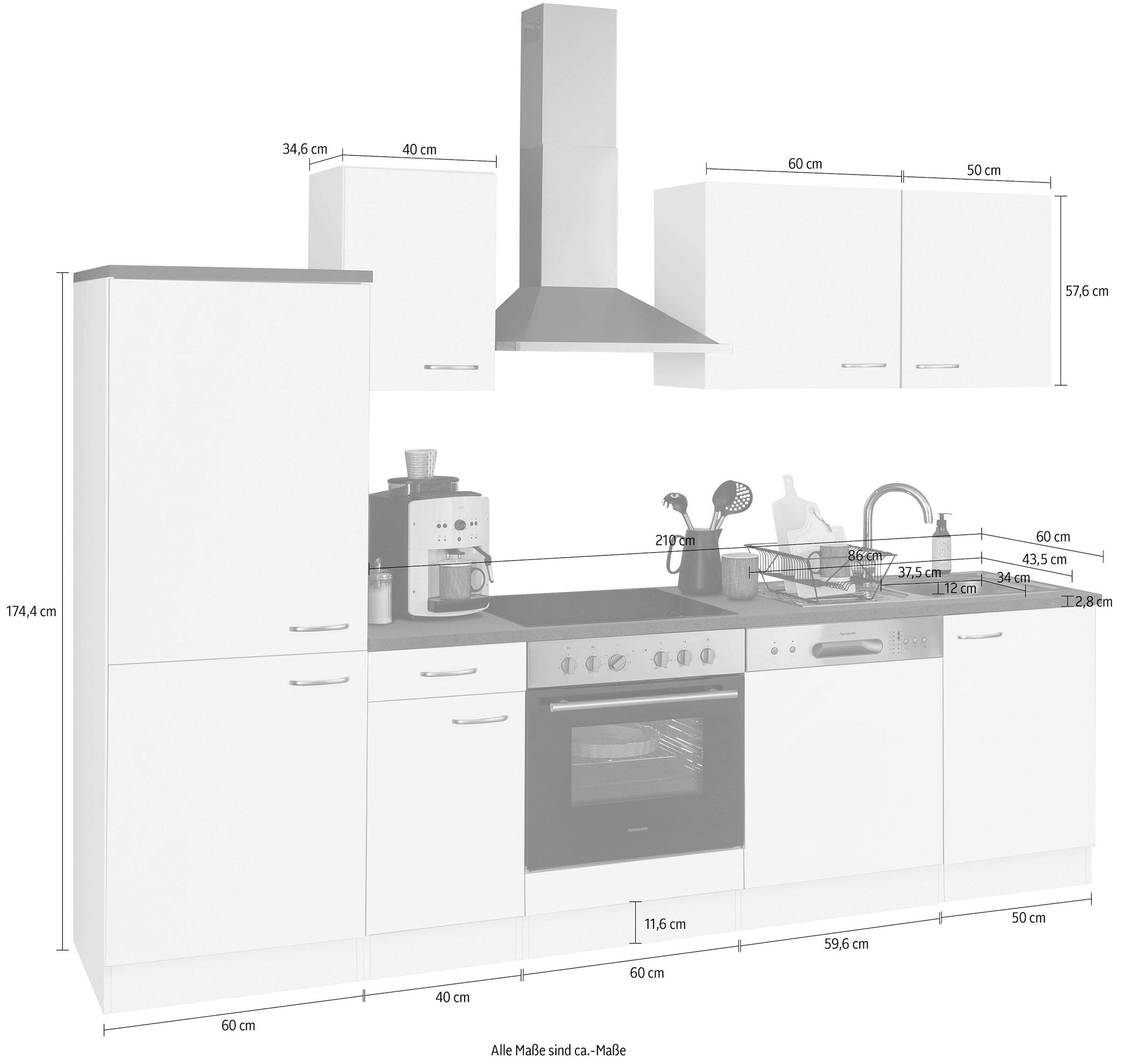 Breite 270 Küchenzeile 210 Hanseatic mit OTTO bei online bzw. cm, E- »Parare«, OPTIFIT bestellen Geräten
