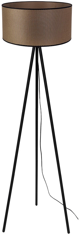 Leonique Stehlampe flammig-flammig, Schwarz-Braun-Gold bei mit Stehleuchte Dreibein Stoffschirm Metall, OTTO aus 1 »Maeve«