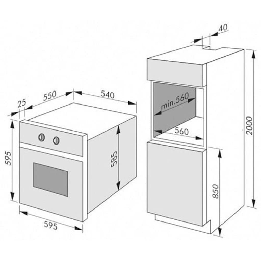 Amica Backofen »EB 13564 E«, EB 13564 E, Steam Clean, TouchFree