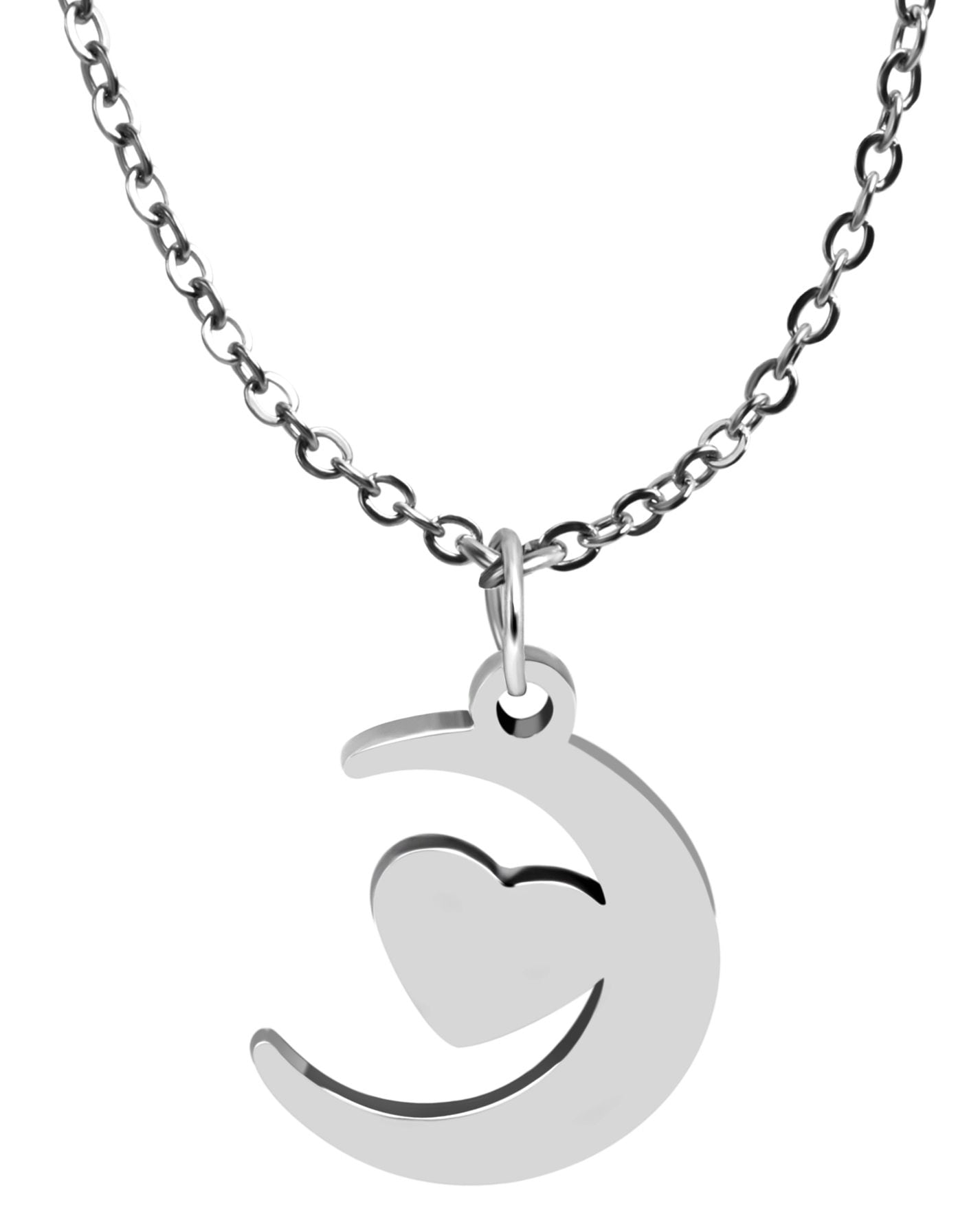 Adelia´s Herzanhänger »Damen Anhänger ¿ Mond Herzanhänger aus Edelstahl«