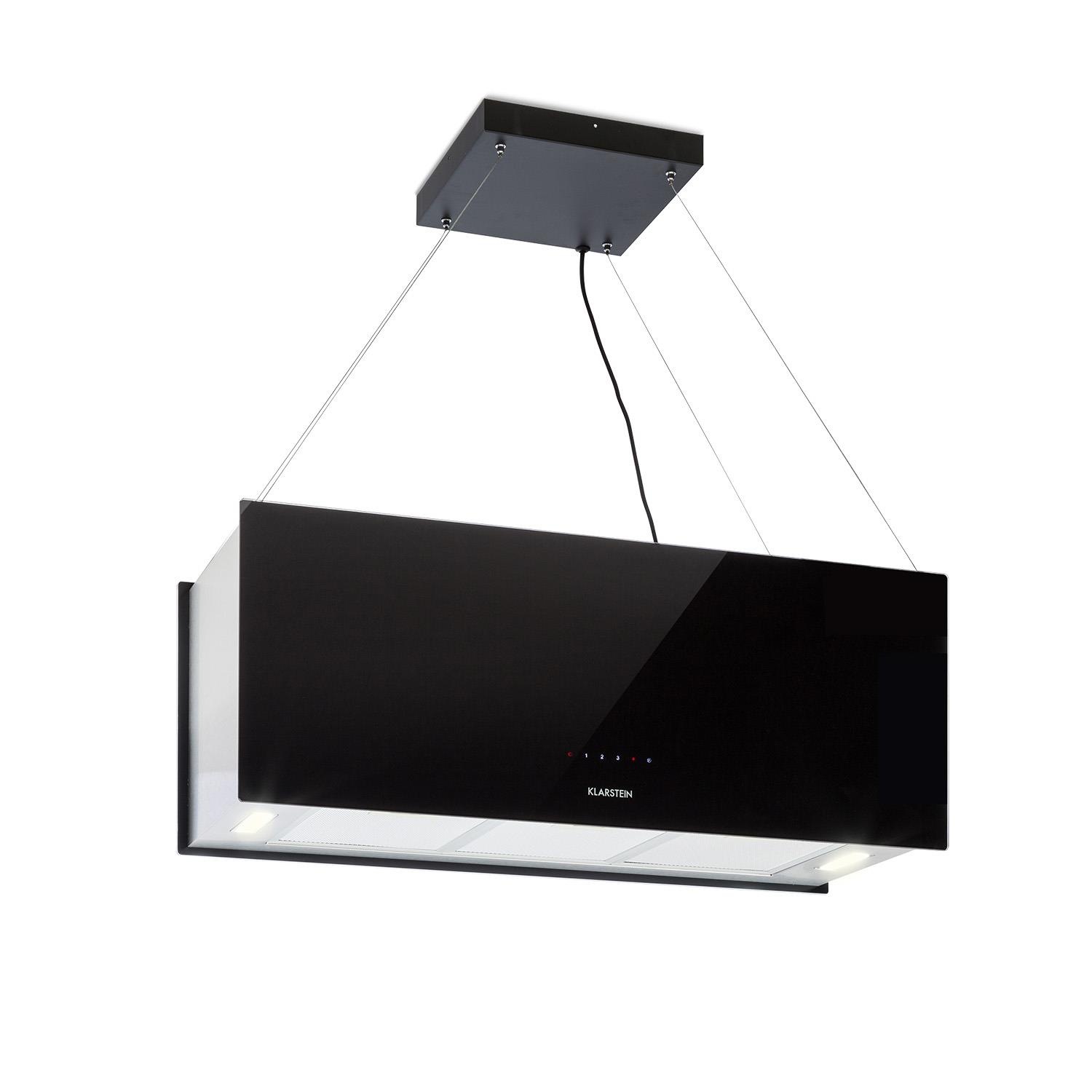 Klarstein Inselabzugshaube 90cm Umluft 590m³/h LED Touch schwarz