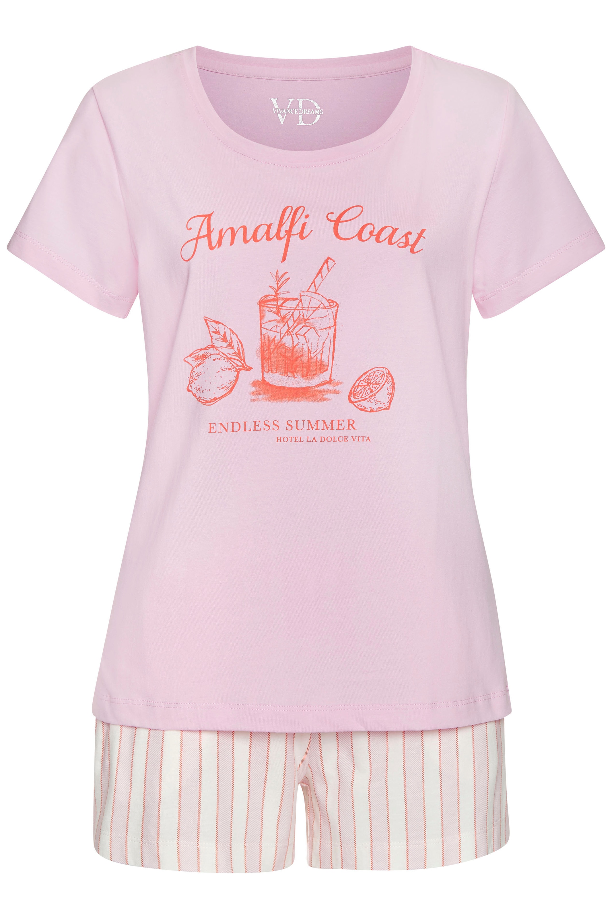 Vivance Dreams Shorty Set, 2-teilig, 2 tlg. mit zartem Streifenmuster