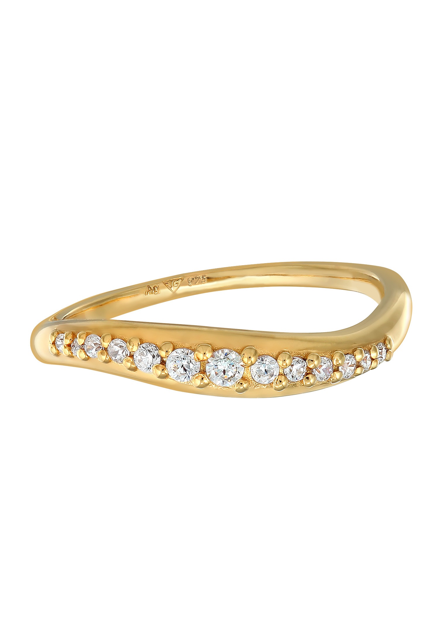 Elli Verlobungsring »Ring Zirkonia Schwungvolles Design 925 Sterling Silber«
