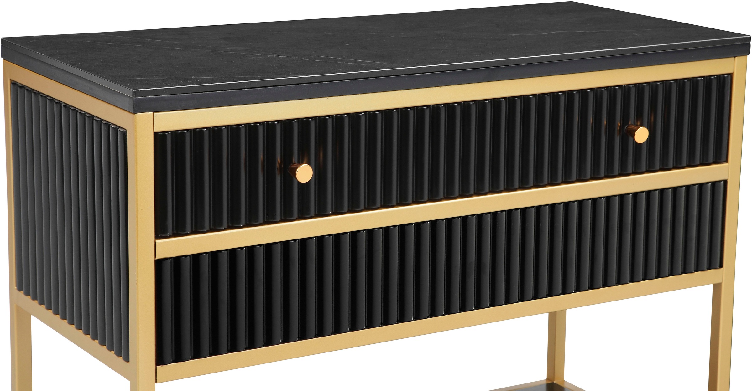 Leonique Sideboard »Fleuriss« Keramikplatte, goldenes Gestell, FSC-zertifiziertem Holz, Breite 80 cm