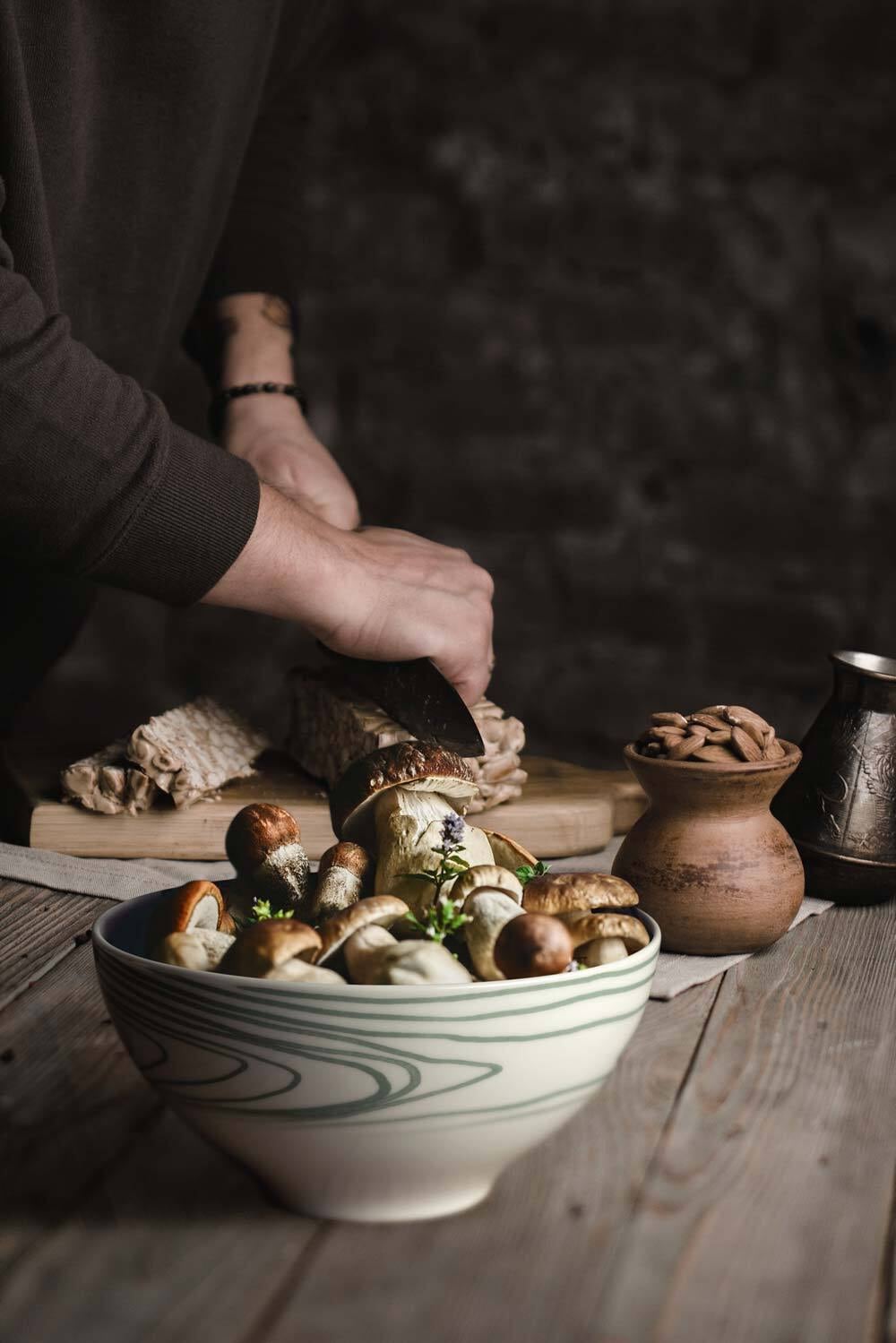 Seltmann Weiden Frühstücksteller »Frühstücksteller Life Nature Jahresringe ø 22,5 cm 6er Set weiß-grün« Spülmaschinengeeignet, Mikrowellenfest, Ofenfest