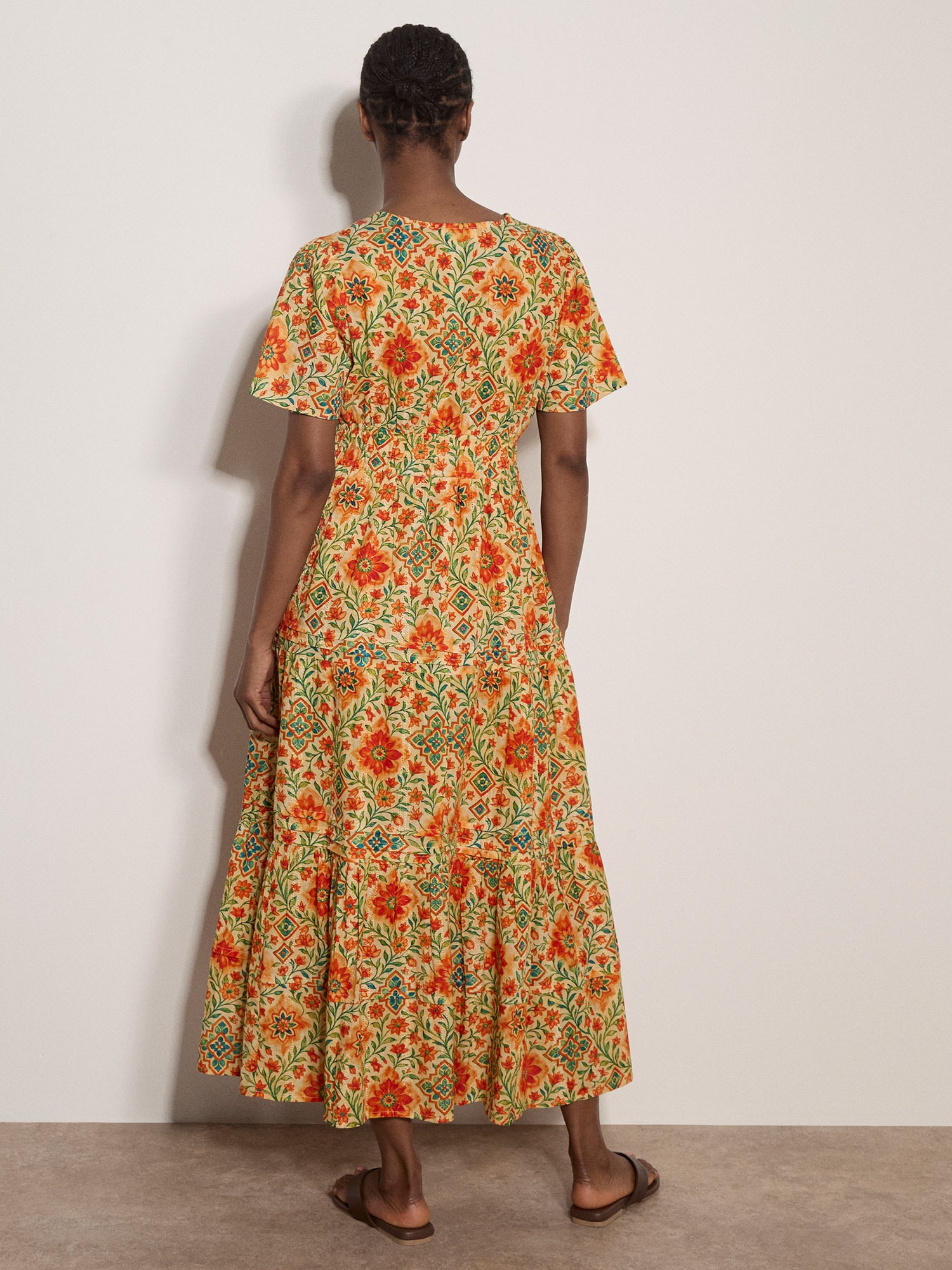 Apricot Druckkleid »Midikleid« mit Volant